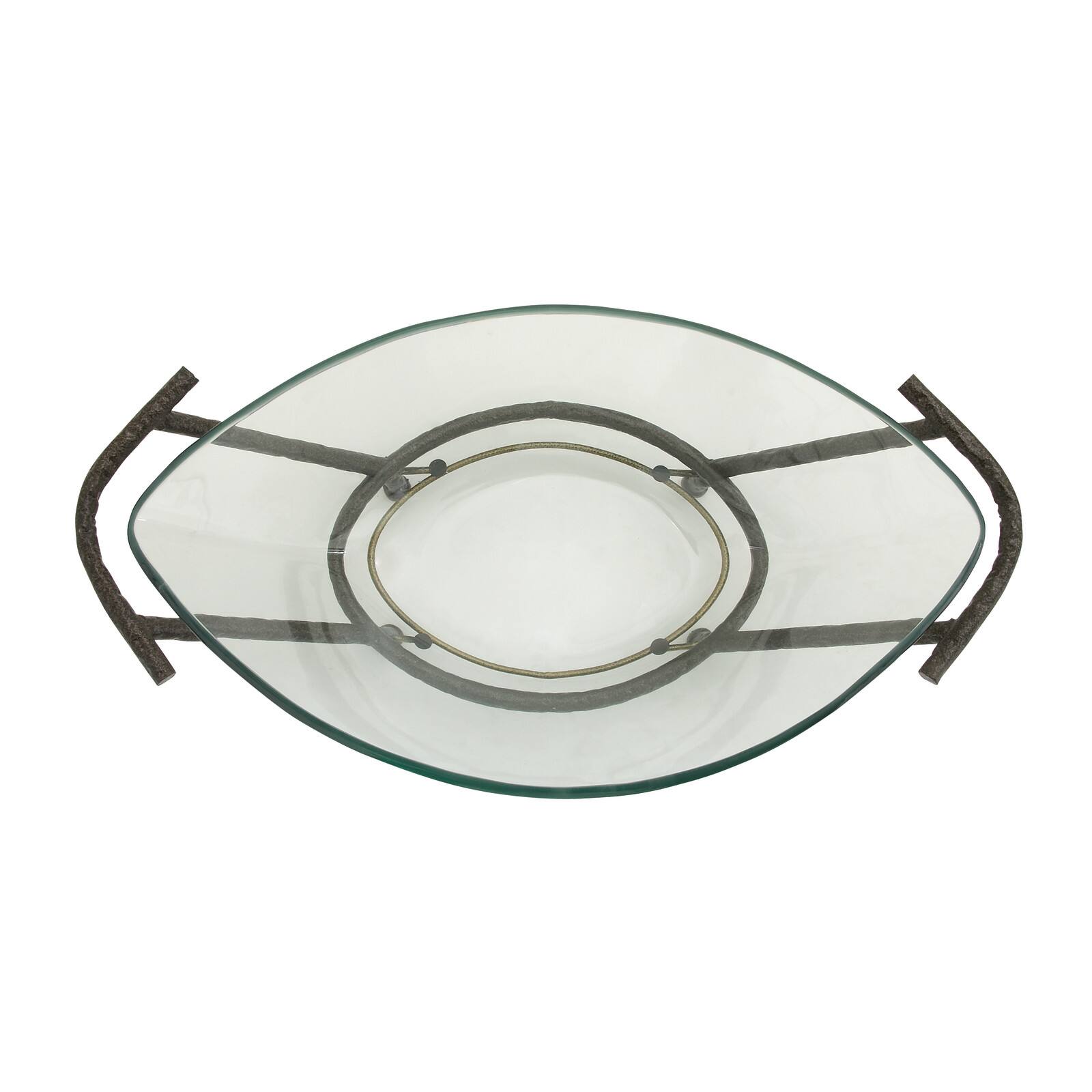 Copper Glass & Metal Modern Serving Bowl
