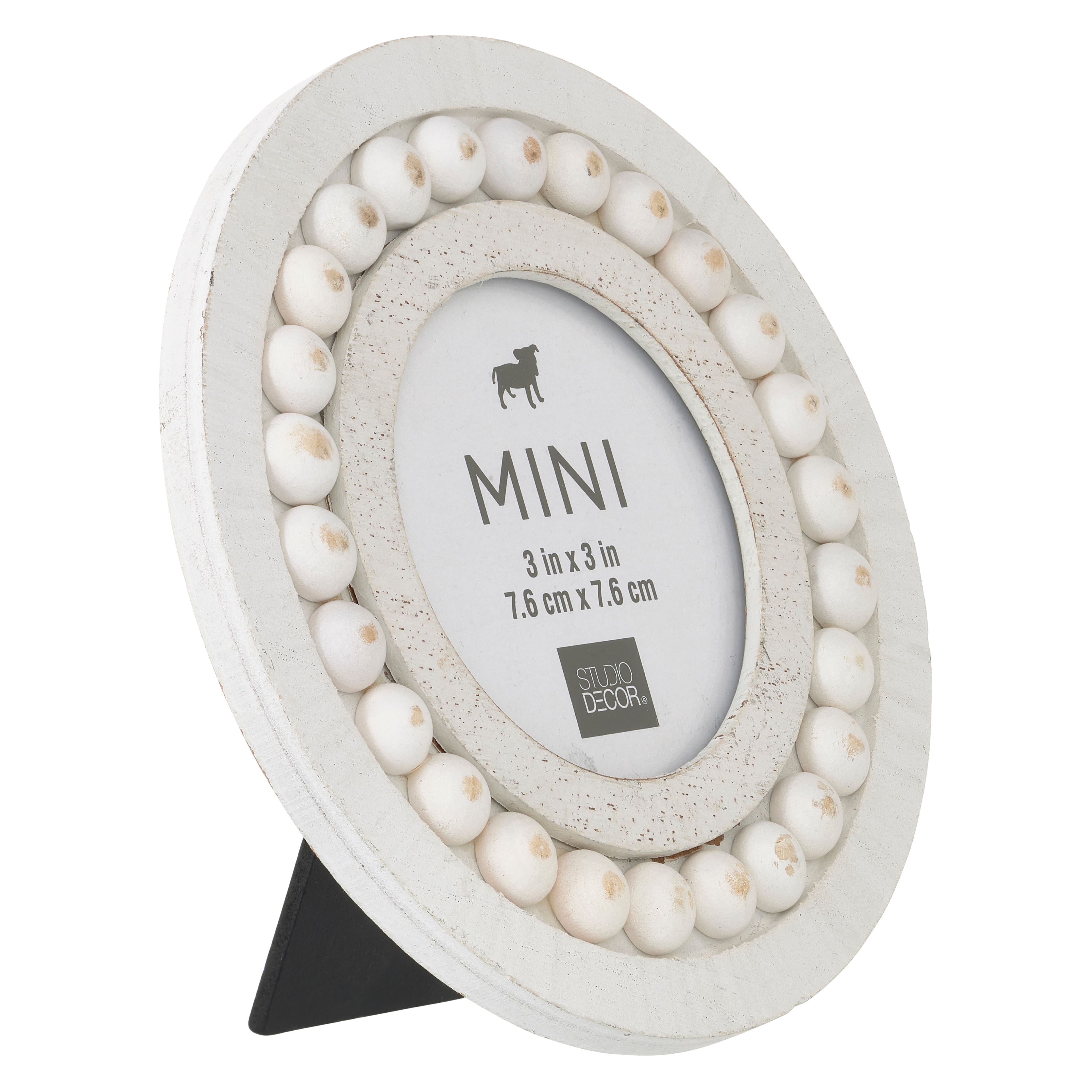 3" x 3" White Beaded Mini Frame by Studio Décor®