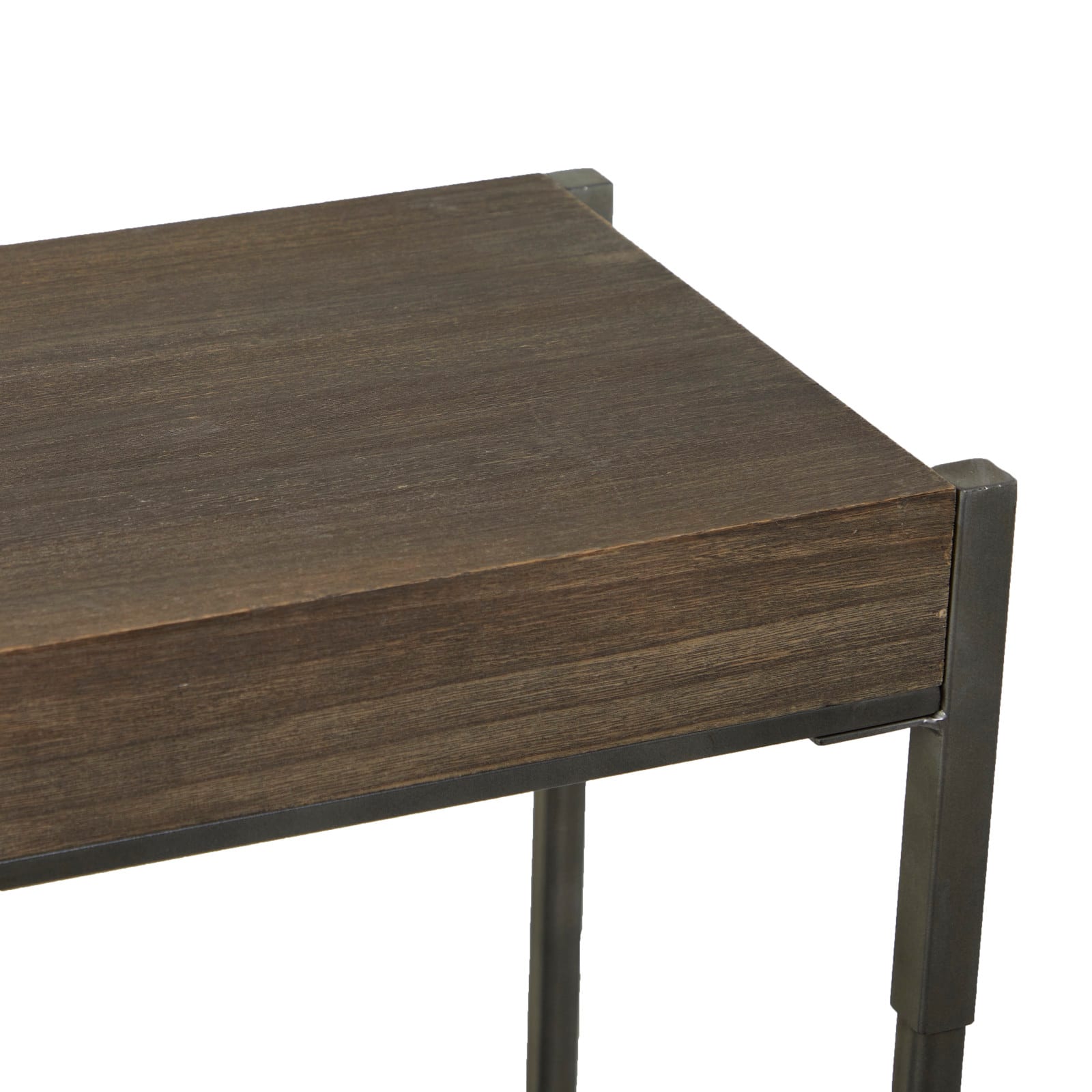 49" Brown Metal Industrial Console Table
