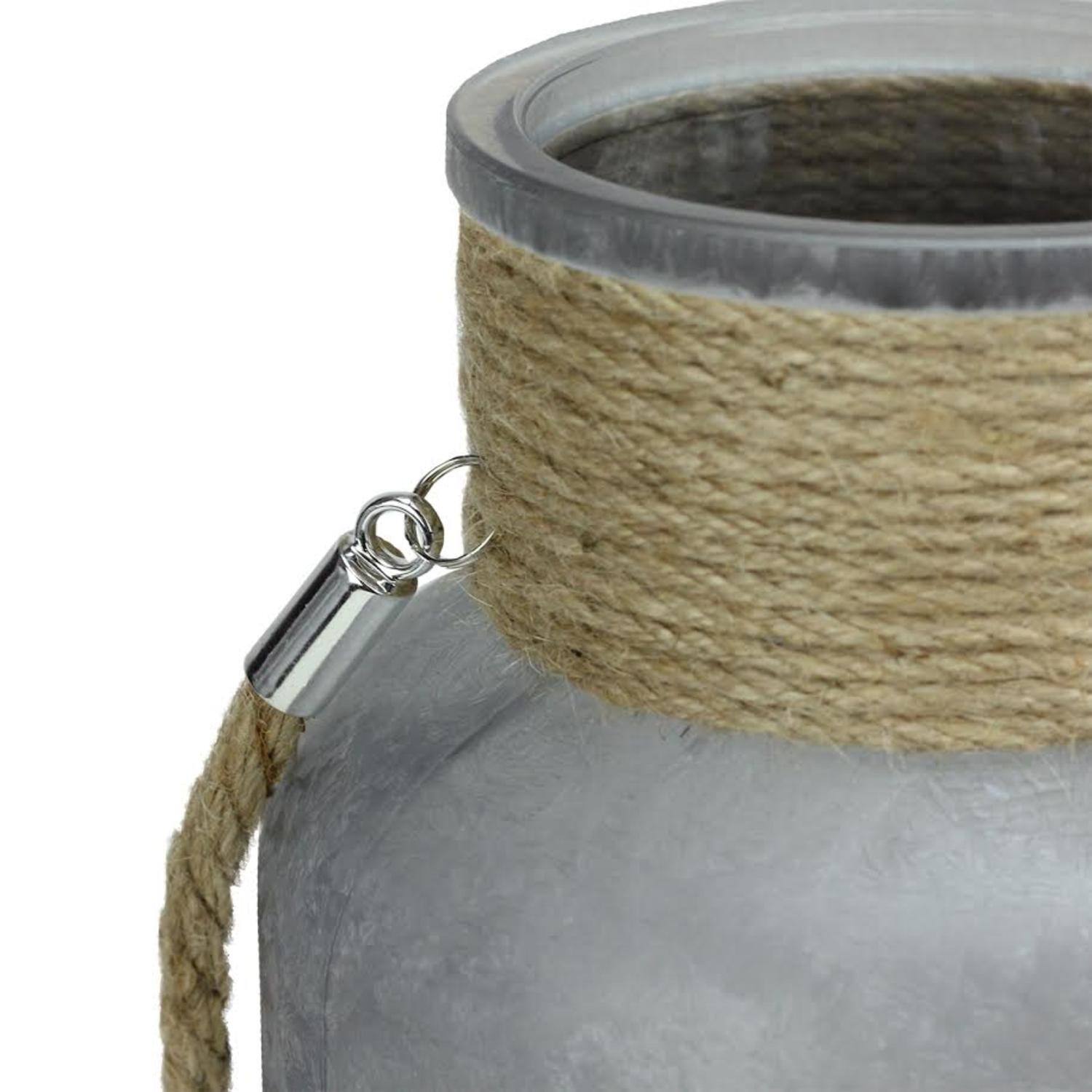 10" Silver Winter Scene Christmas Pillar Candle Lantern
