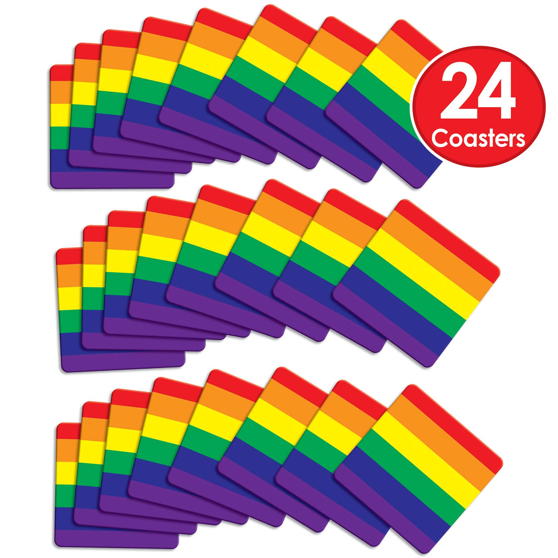 Beistle 3.25" Rainbow Coasters, 24ct.