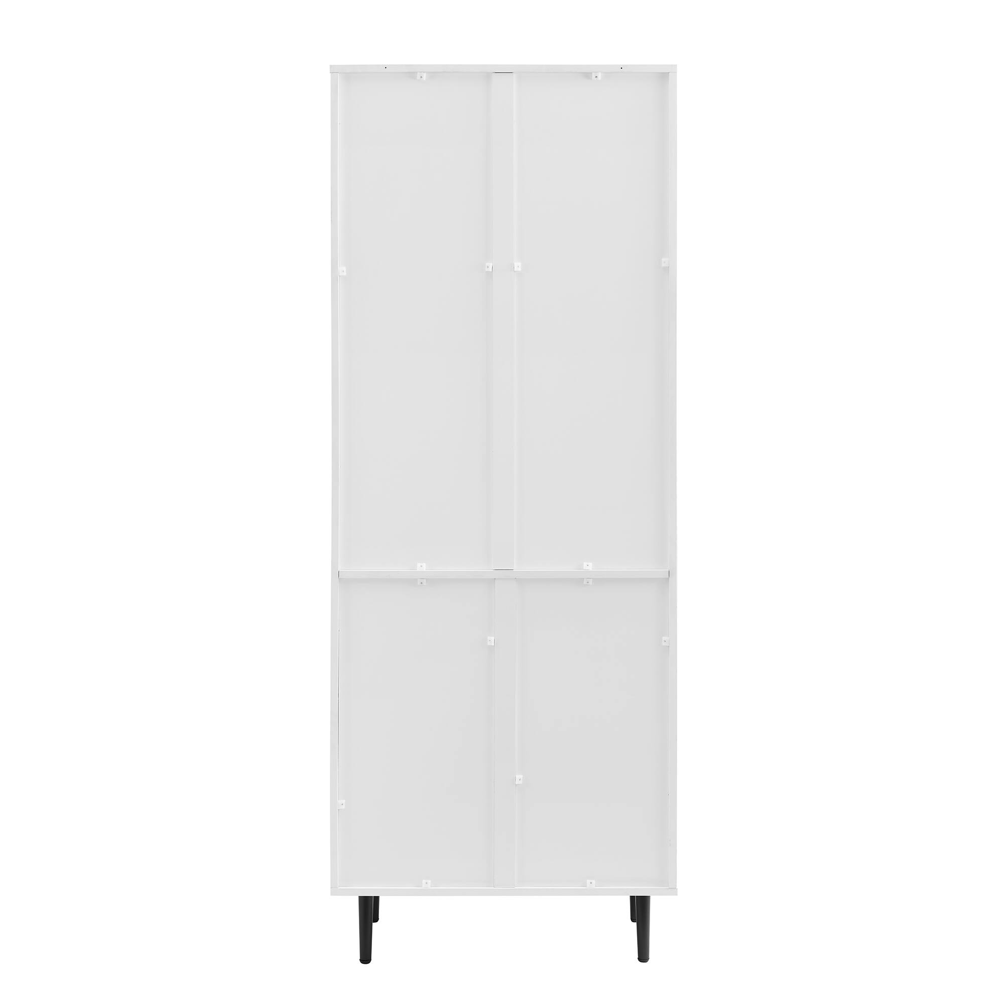 Walker Edison 68" Solid White Hutch with Bookmatch Doors