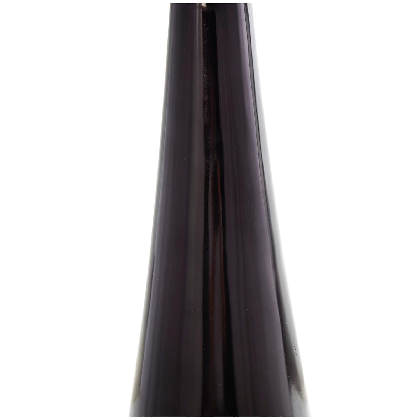 24" Black Aluminum Geometric Cone Accent Table