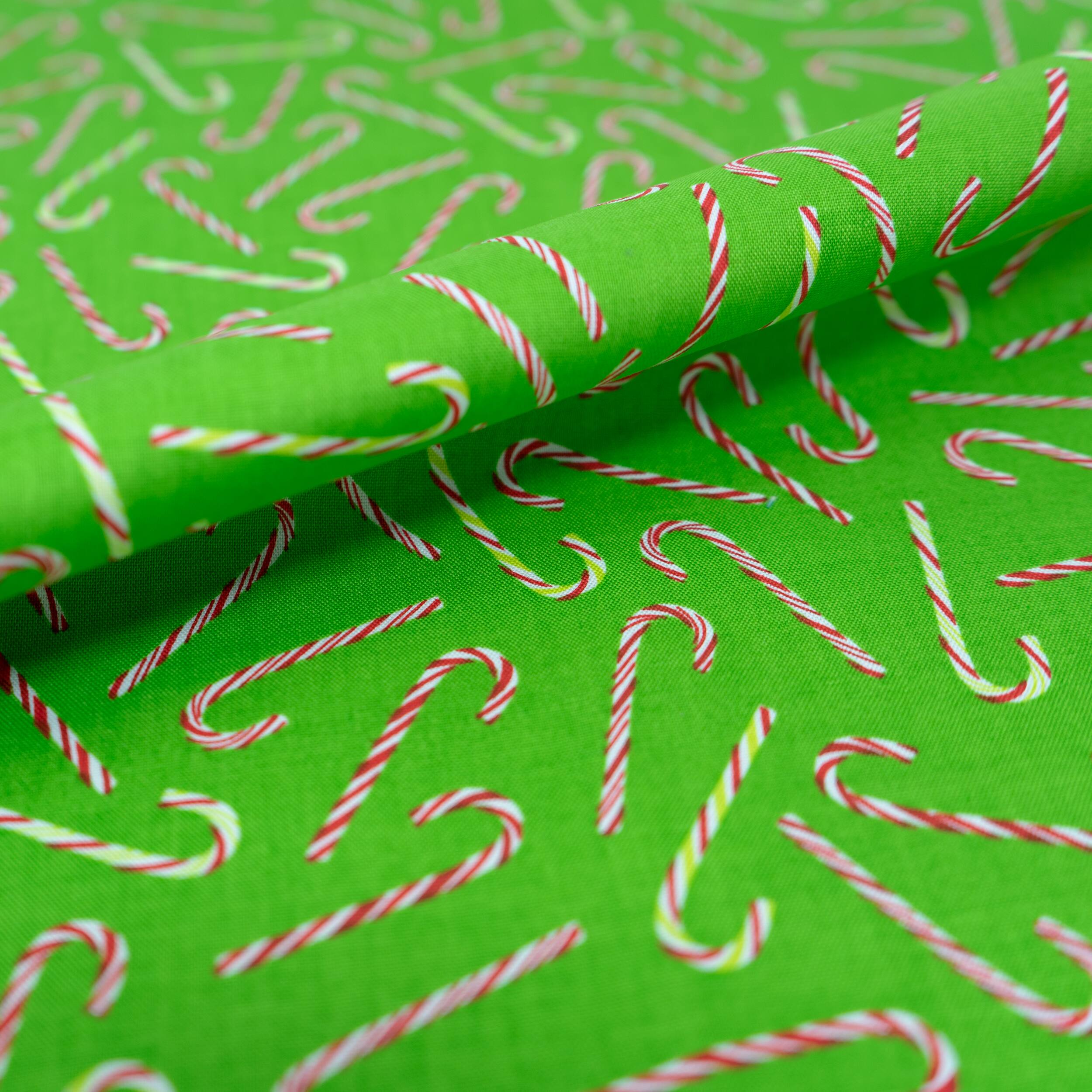 SINGER Christmas Holiday Santa's Candycane Cotton Fabric