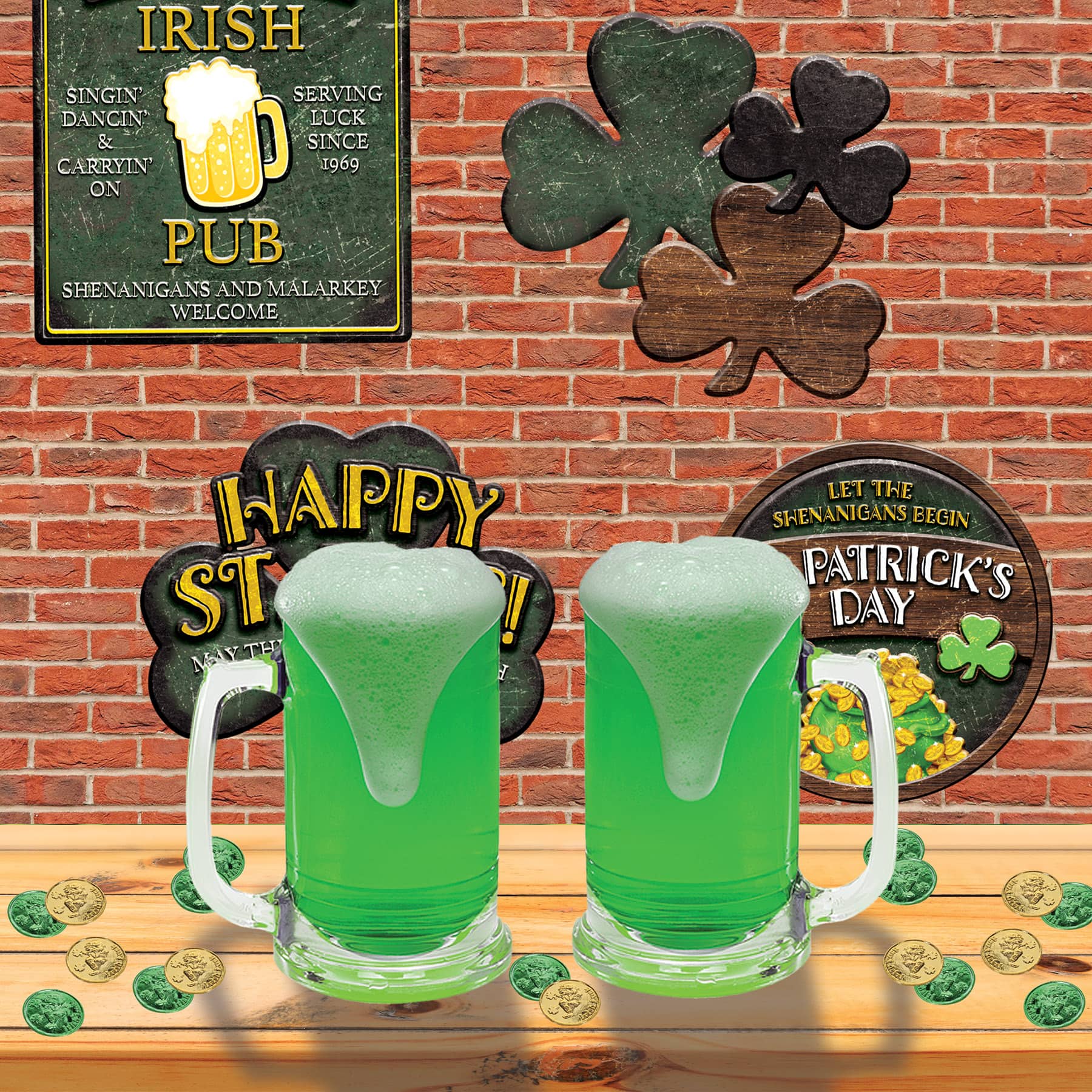Beistle St. Patrick's Day Sign Cutouts Set
