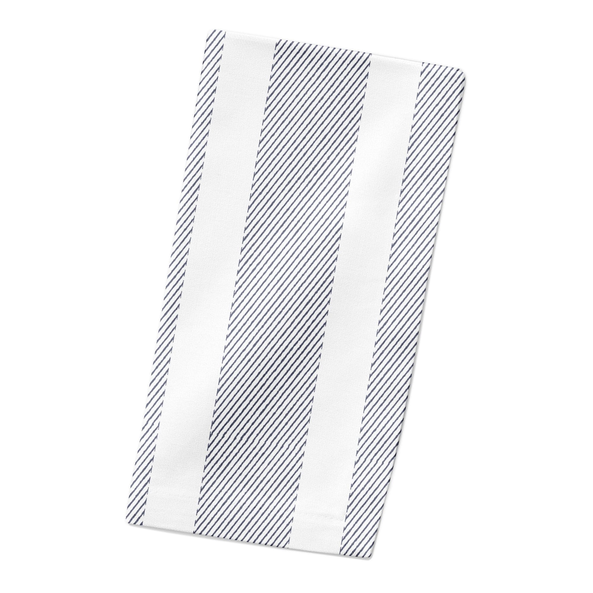 Textured Blue Stripes 10" x 10"  Cotton Twill Napkin