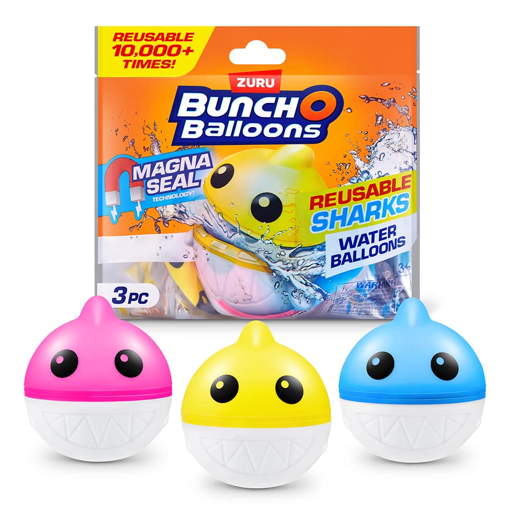 Bunch O Balloons Reusable Shark Water Balloons, 3ct.