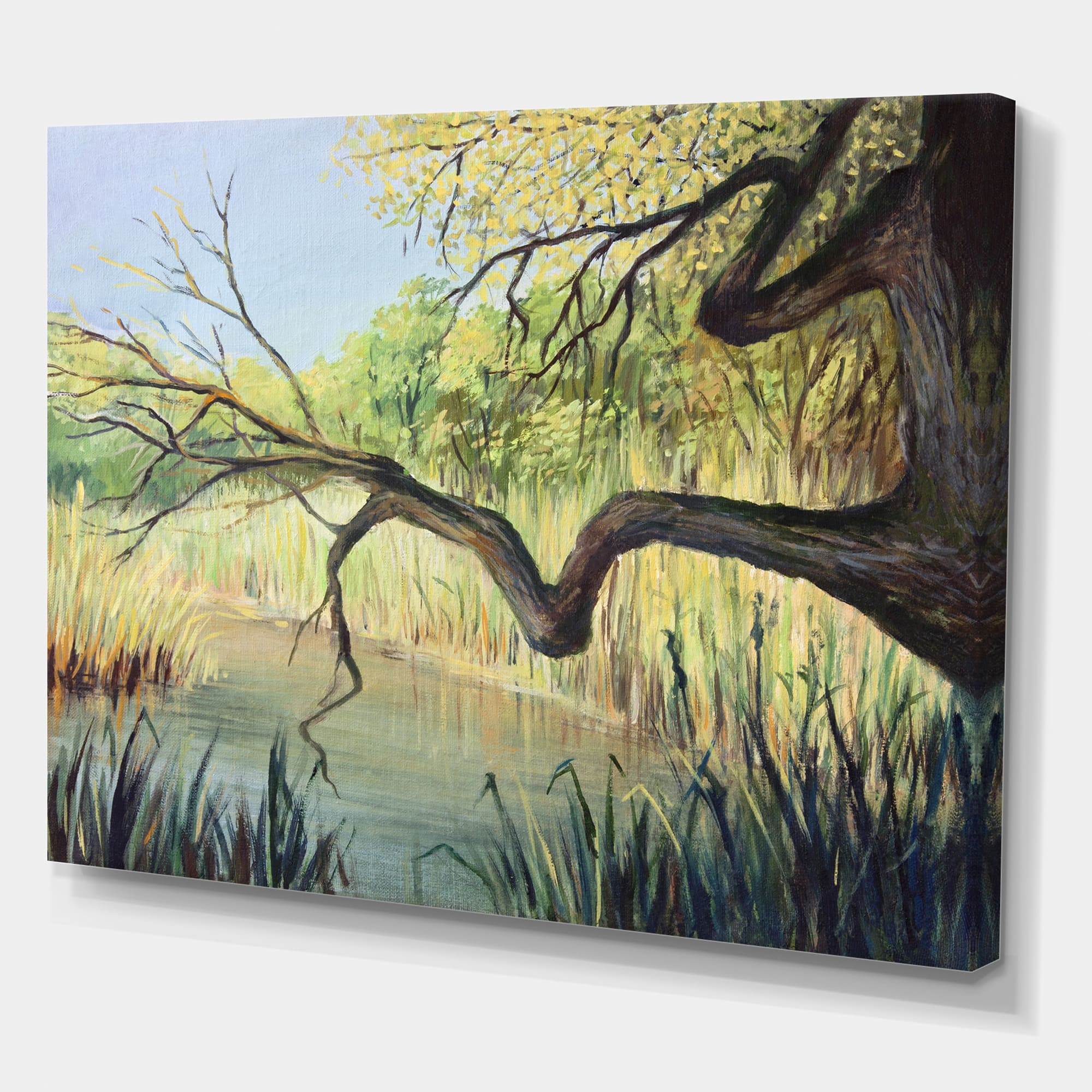 Designart - The Lake of Silence - Lake House Canvas Wall Art Print