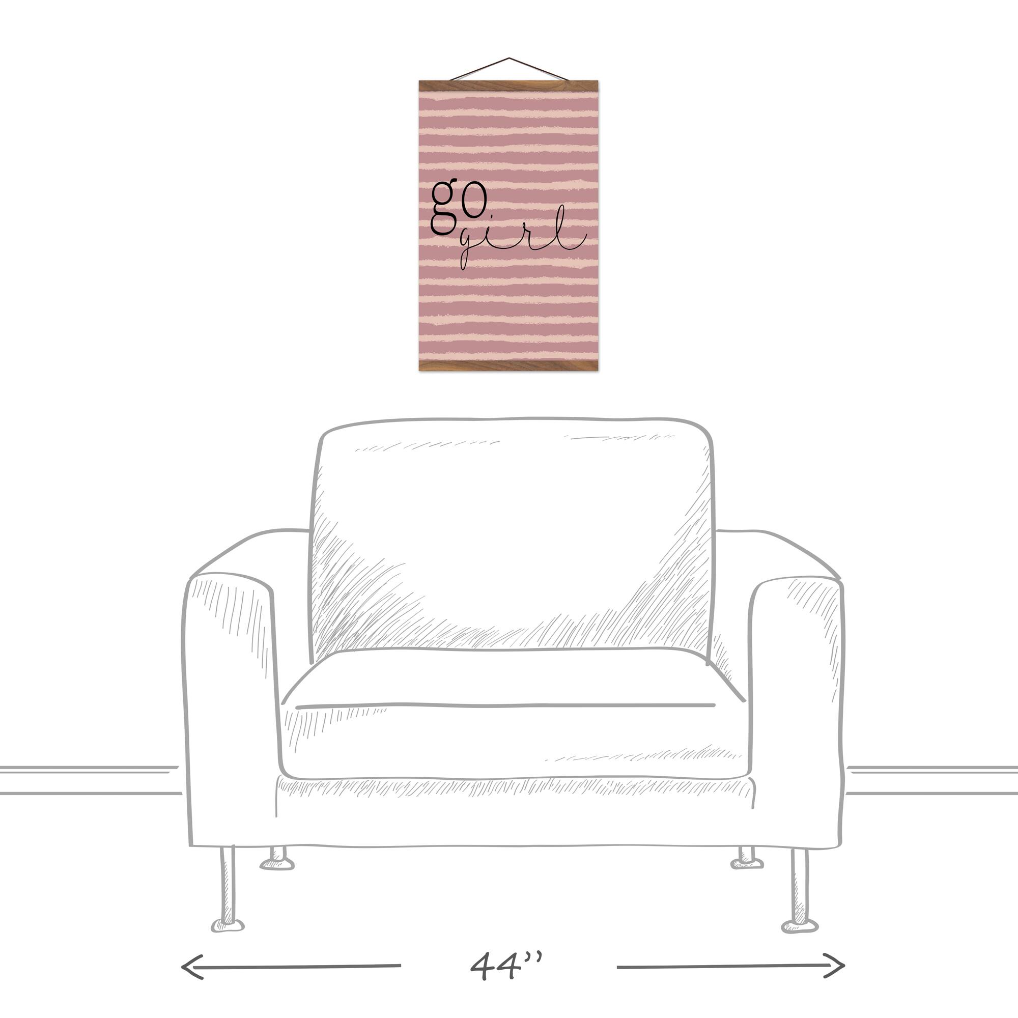 Go Girl Teak Hanging Canvas