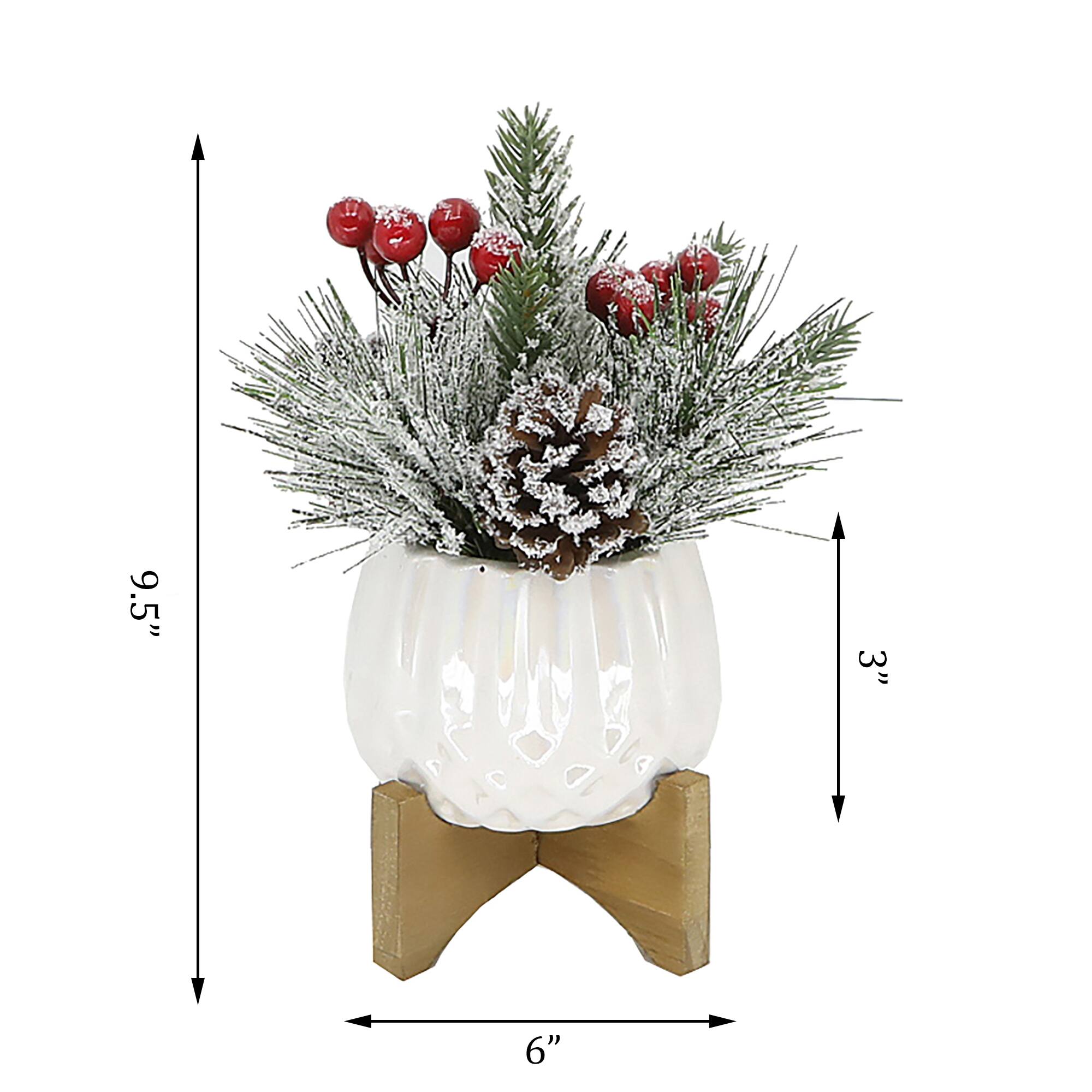 Christmas Mix In 4" Ceramic Cupcake On Stand Set