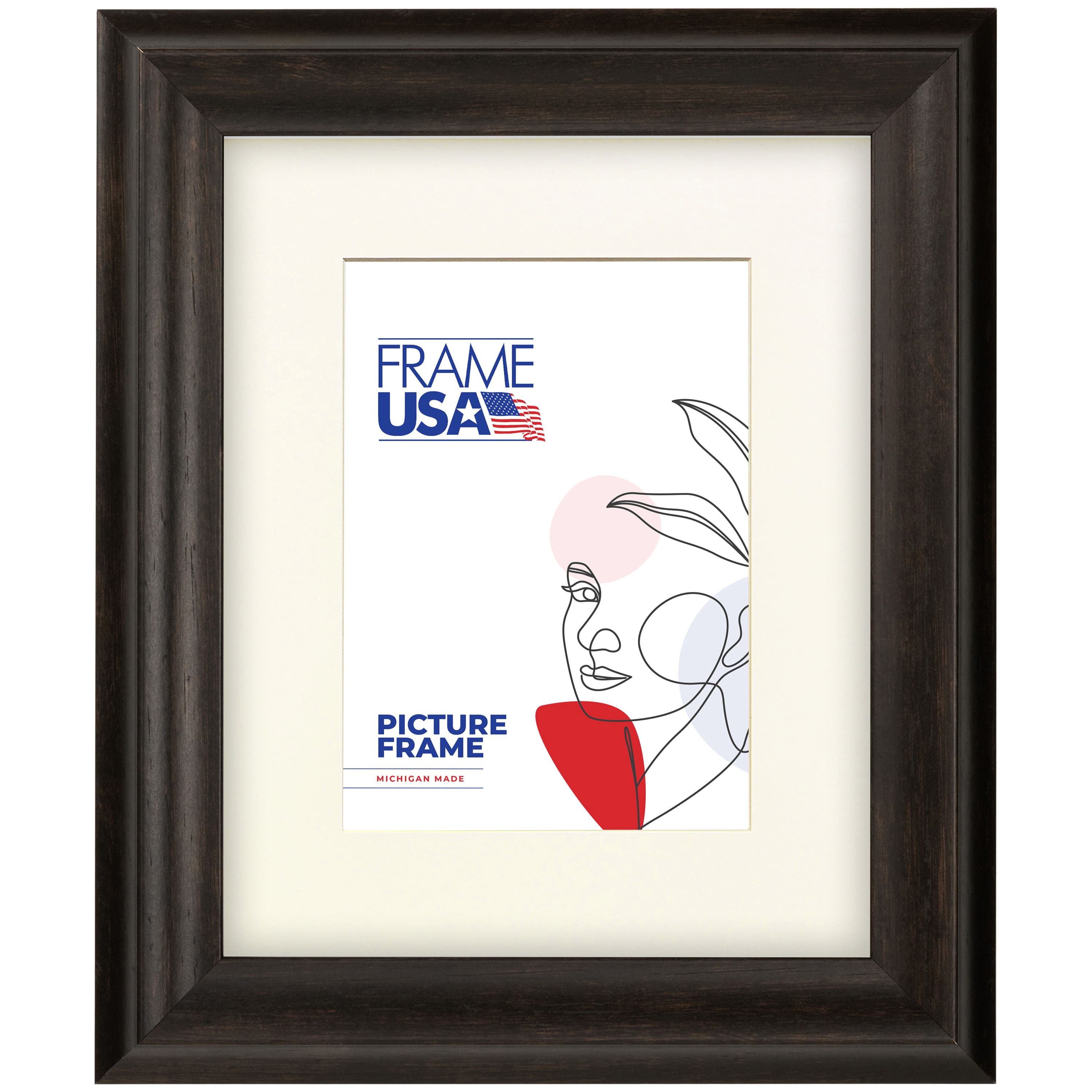 Frame USA Verona Narrow Espresso Single Image Picture Frame with Mat