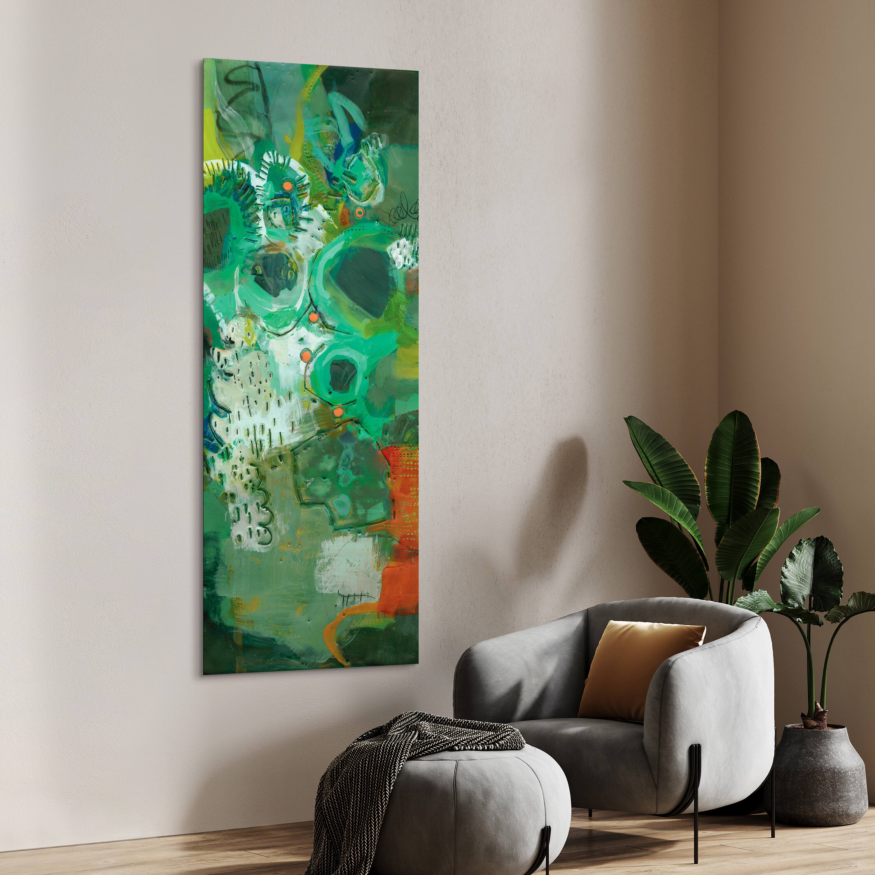 Empire Art Direct 63" x 24" Lolly I Frameless Free Floating Reverse Tempered Art Glass Wall Art