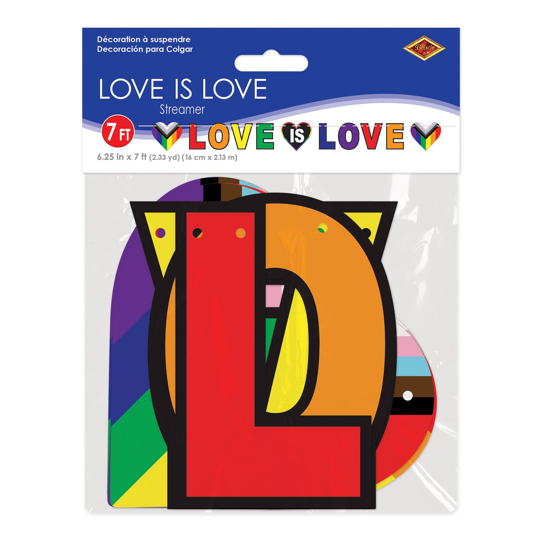 Beistle 7ft. Love Is Love Pride Streamer