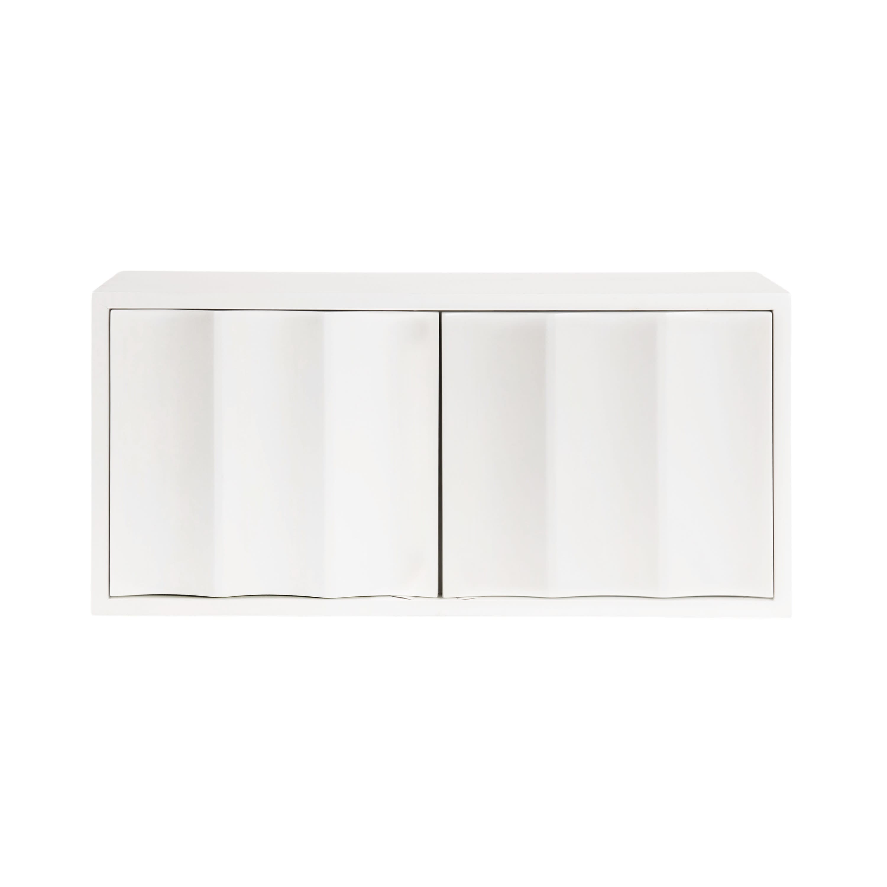 Kate and Laurel White Sartell Scallop Wall Cabinet