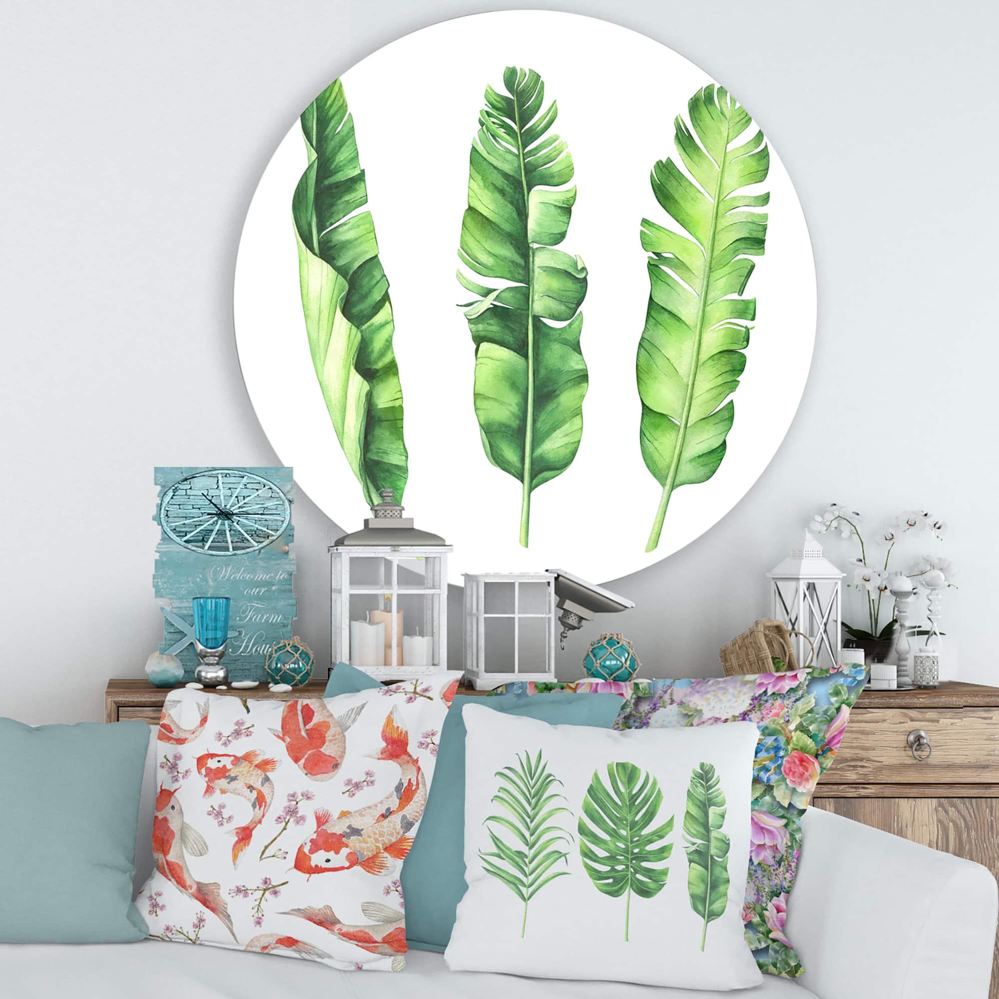 Designart - Tropical Banana Leaves Set