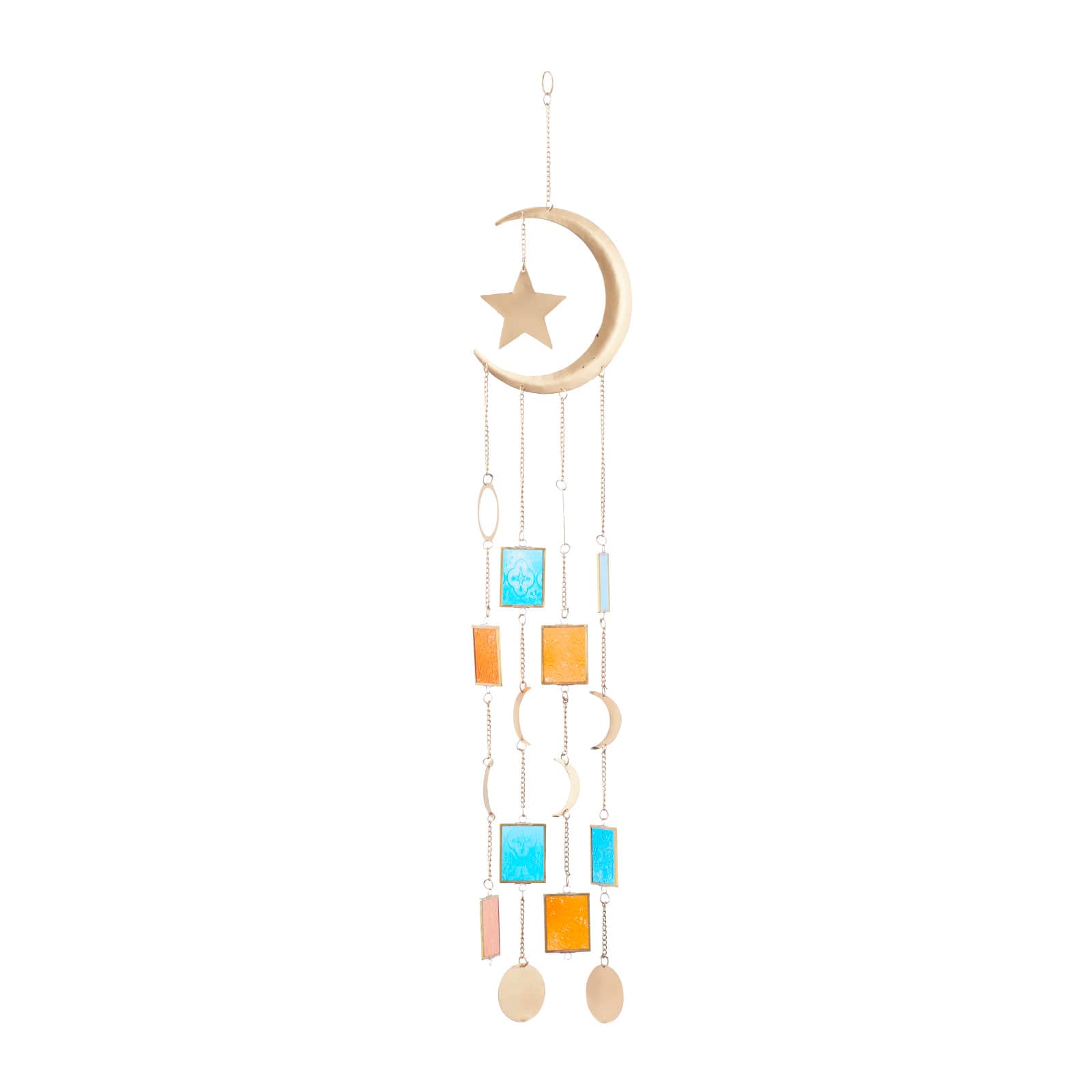 Gold Contemporary Moon and Sun Windchime