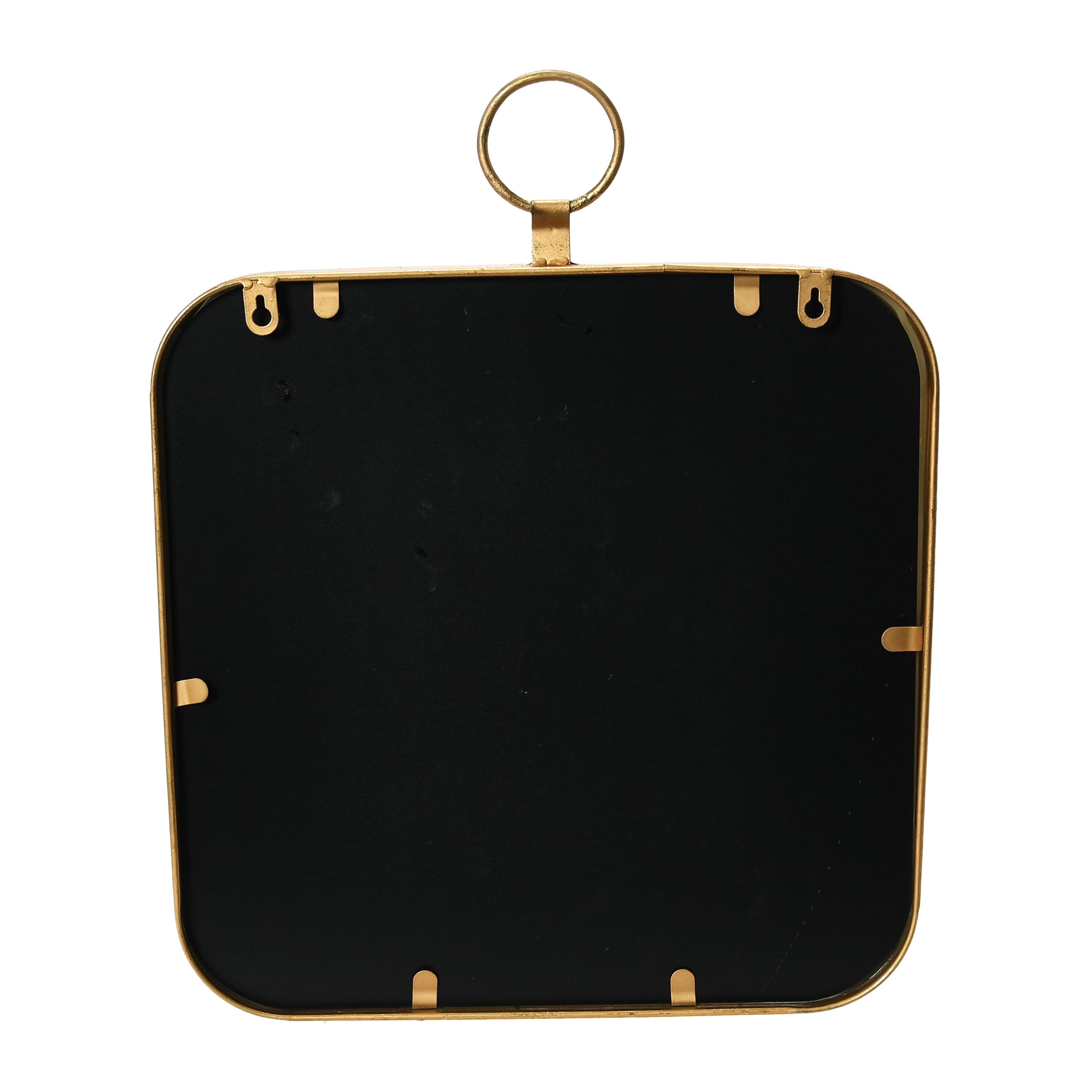 Hello Honey® Gold Finish Rounded Edge Square Metal Framed Wall Mirror
