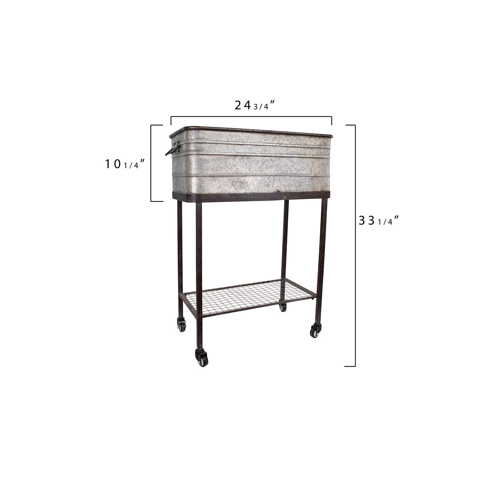 Hello Honey® 34" Metal Bucket & Planter on Stand with Casters