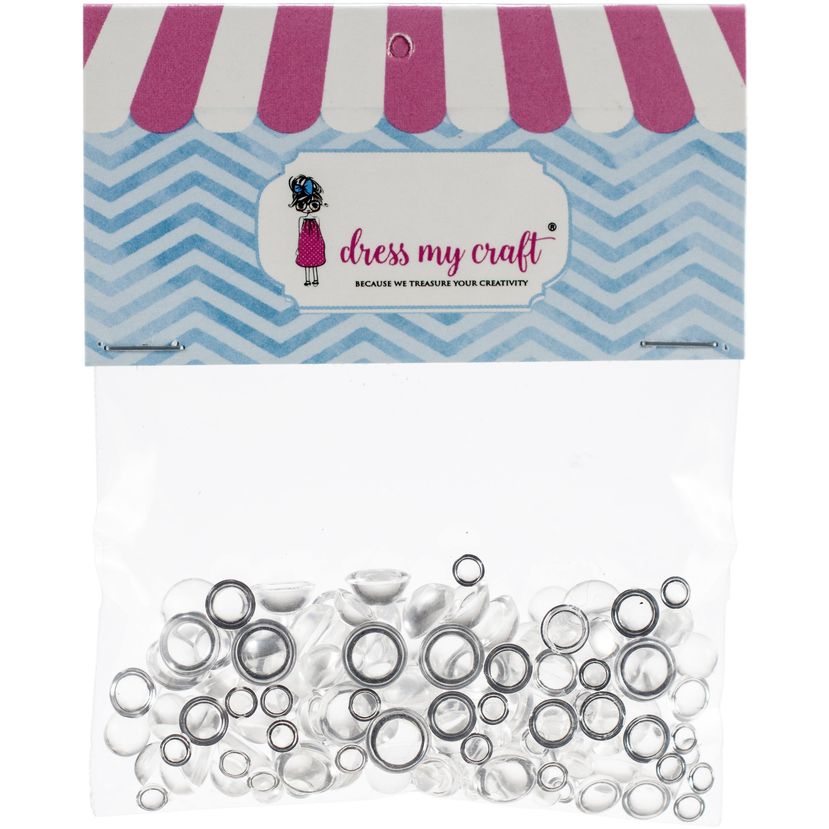 Dress My Craft Water Droplet Embellishments 150/Pkg-Assorted: 4mm, 6mm & 8mm/50 Each