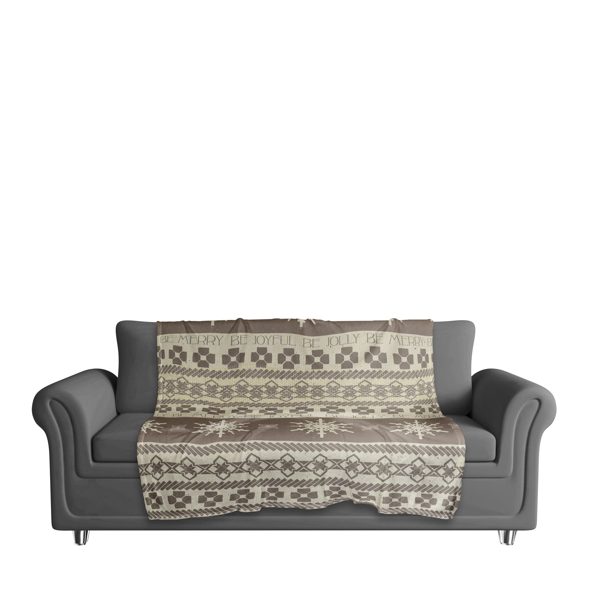 Neutral Christmas Sweater Coral Fleece Blanket