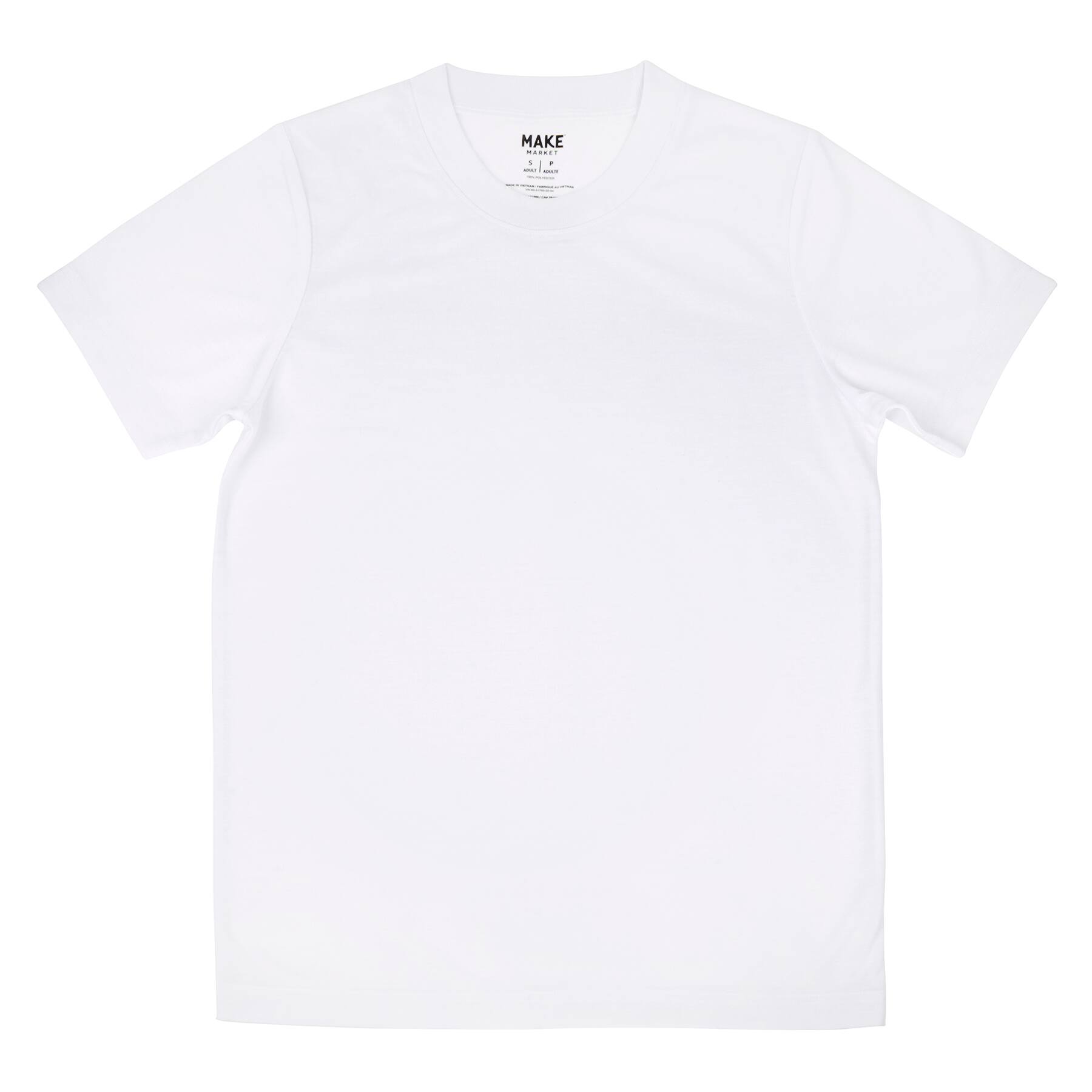 White Adult Polyester Crew Neck T-Shirt by Make Market®
