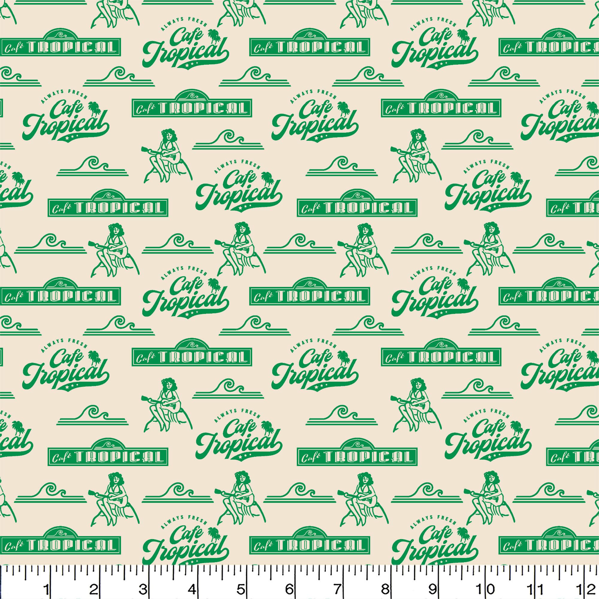 Schitt's Creek® Café Tropical Cotton Fabric