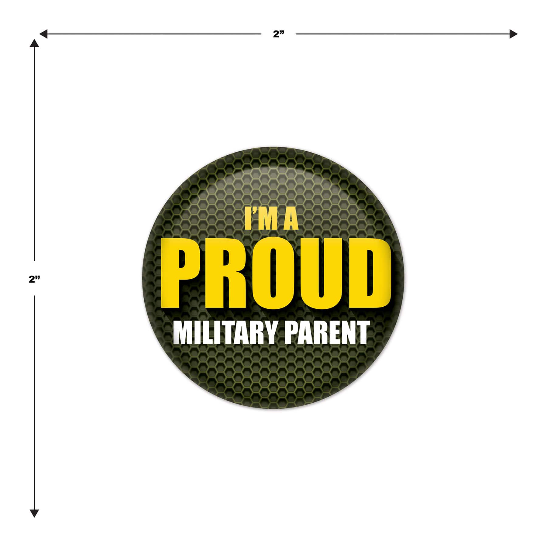 Beistle 2" I'm A Proud Military Parent Buttons, 6ct.