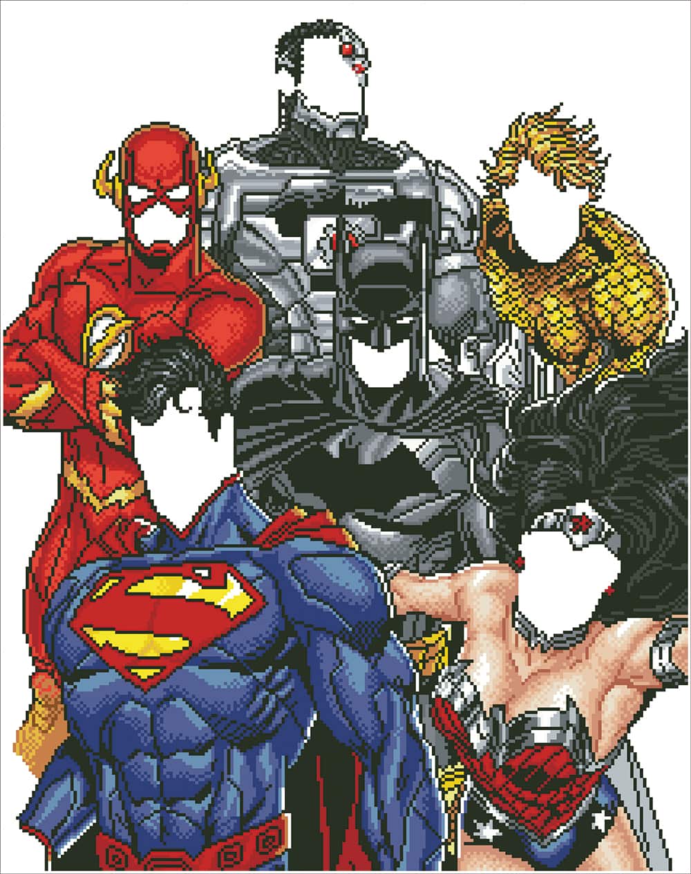 Camelot Dotz Six Stacked Superheroes Diamond Painting Kit