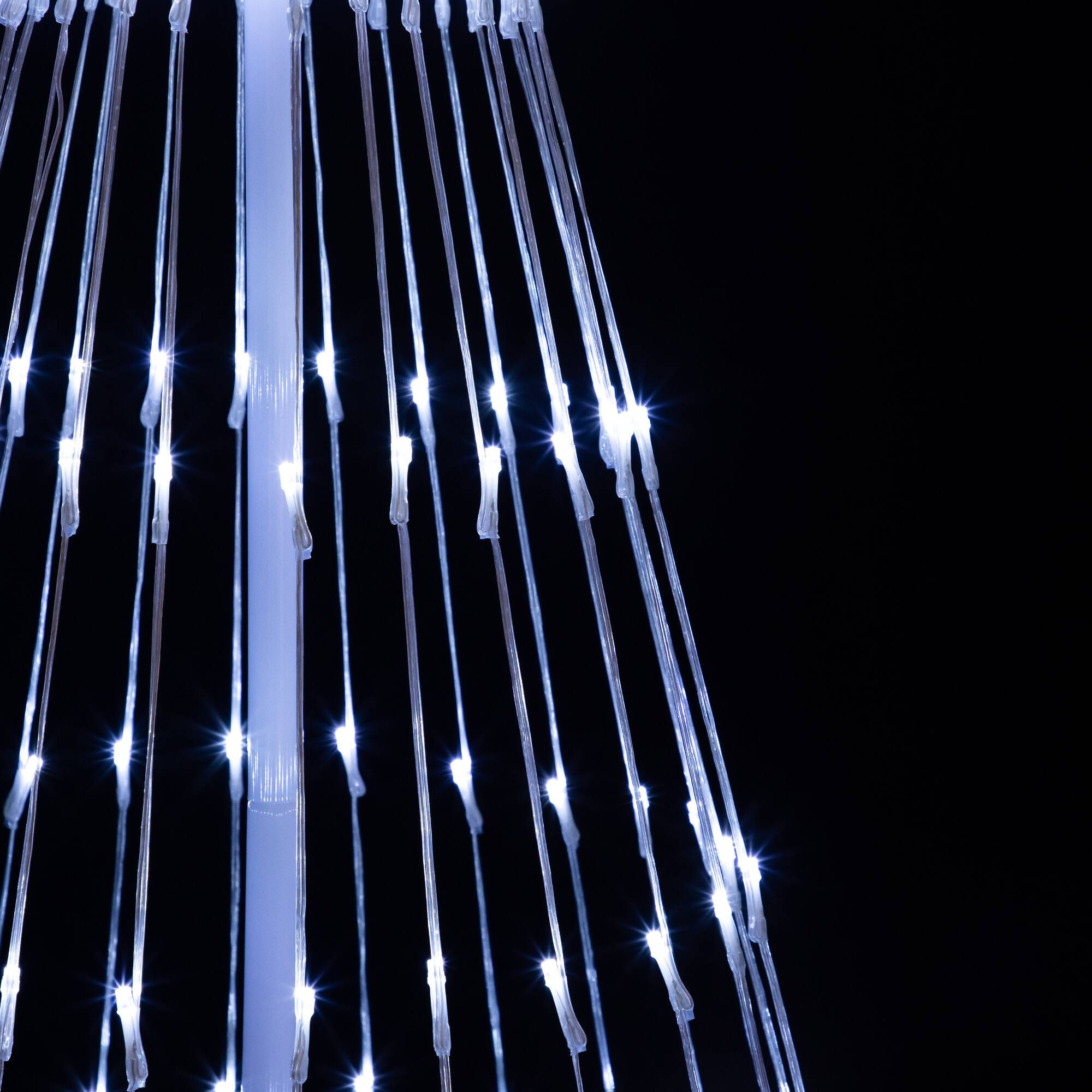 48" White LED Lighted Show Cone Outdoor Christmas Tree