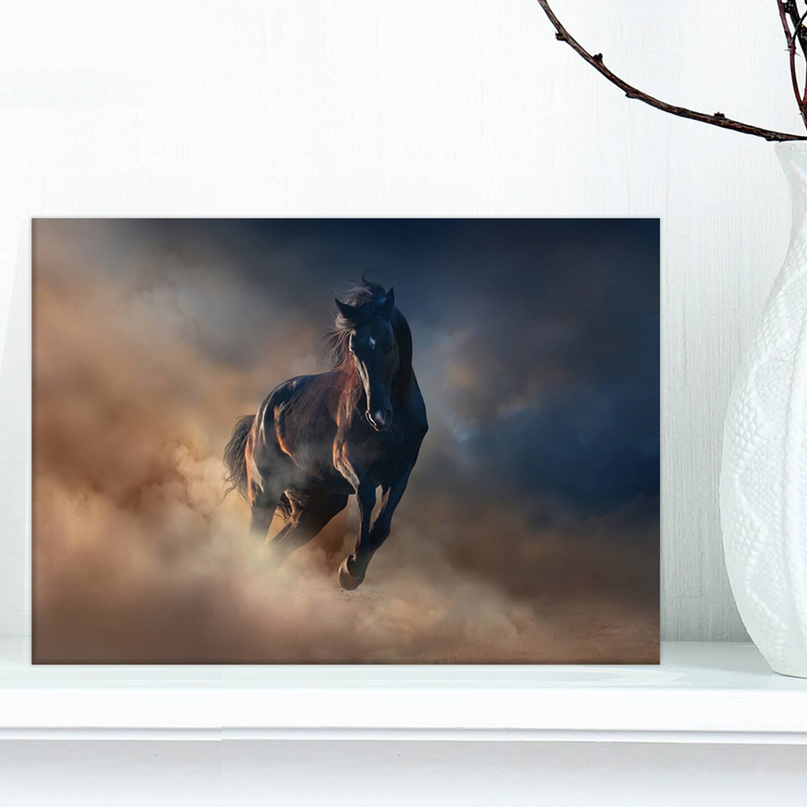 Designart - Black stallion horse