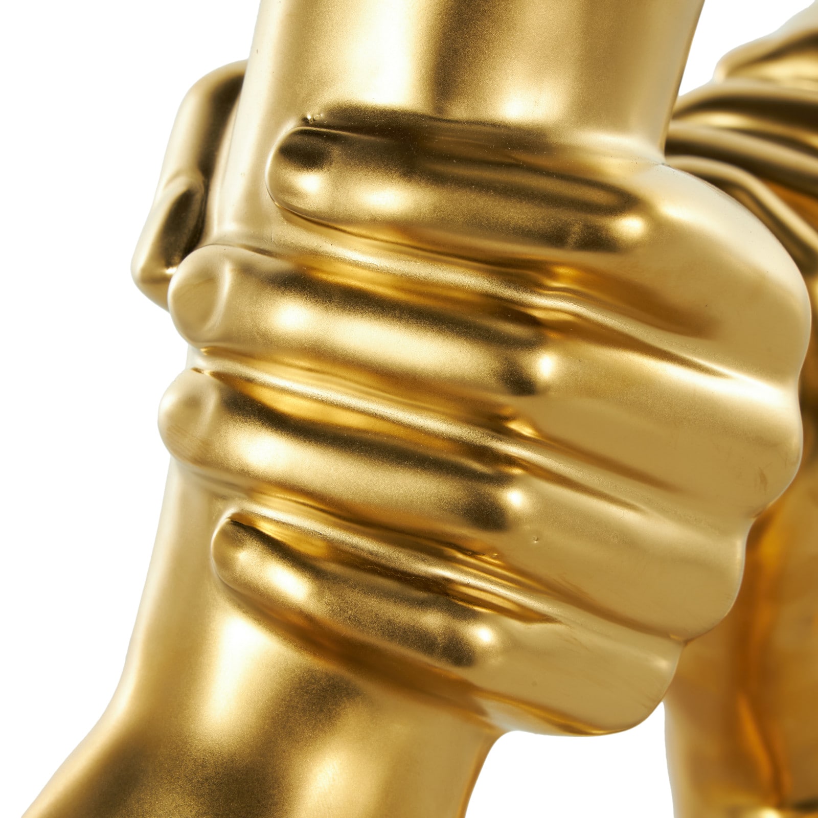 13" Gold Hands Gripping Ceramic Sculpture