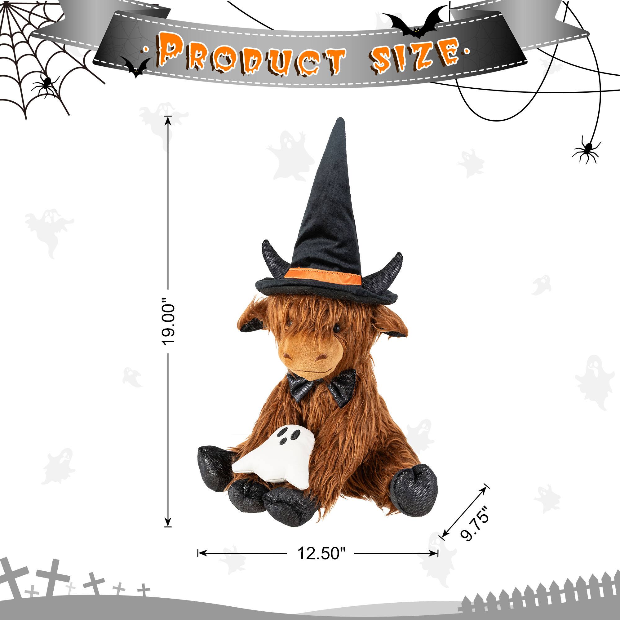Glitzhome® 19" Halloween Fabric Highland Cow Shelf Sitter