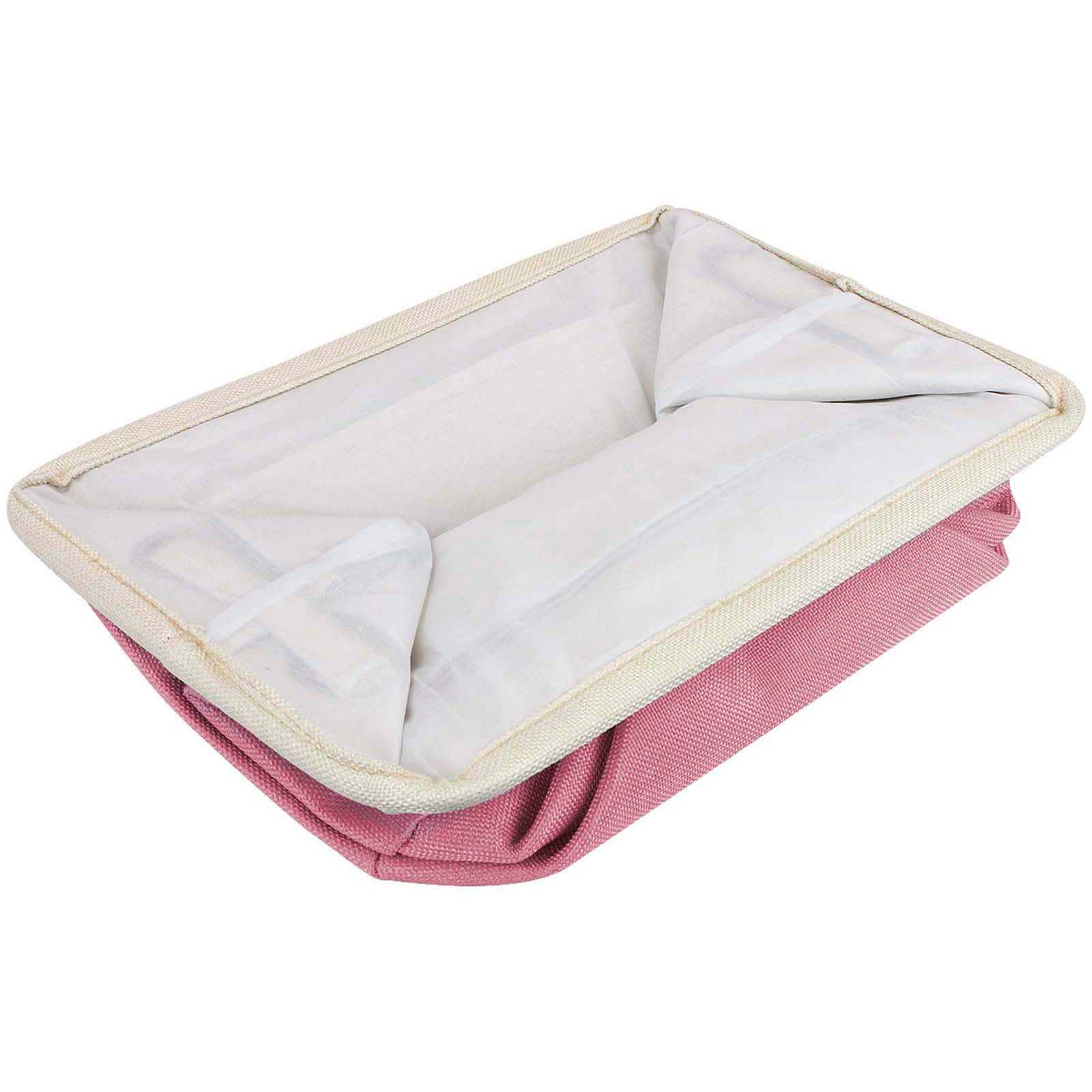 Sorbus 15" Cream Trimmed Twill Collapsible Storage Basket Set
