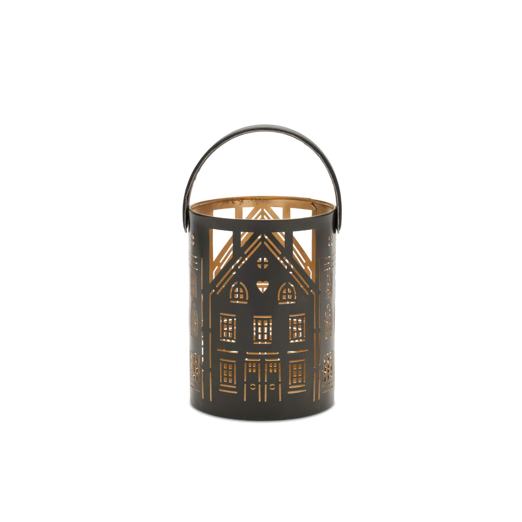 Punched Metal House Lantern Set