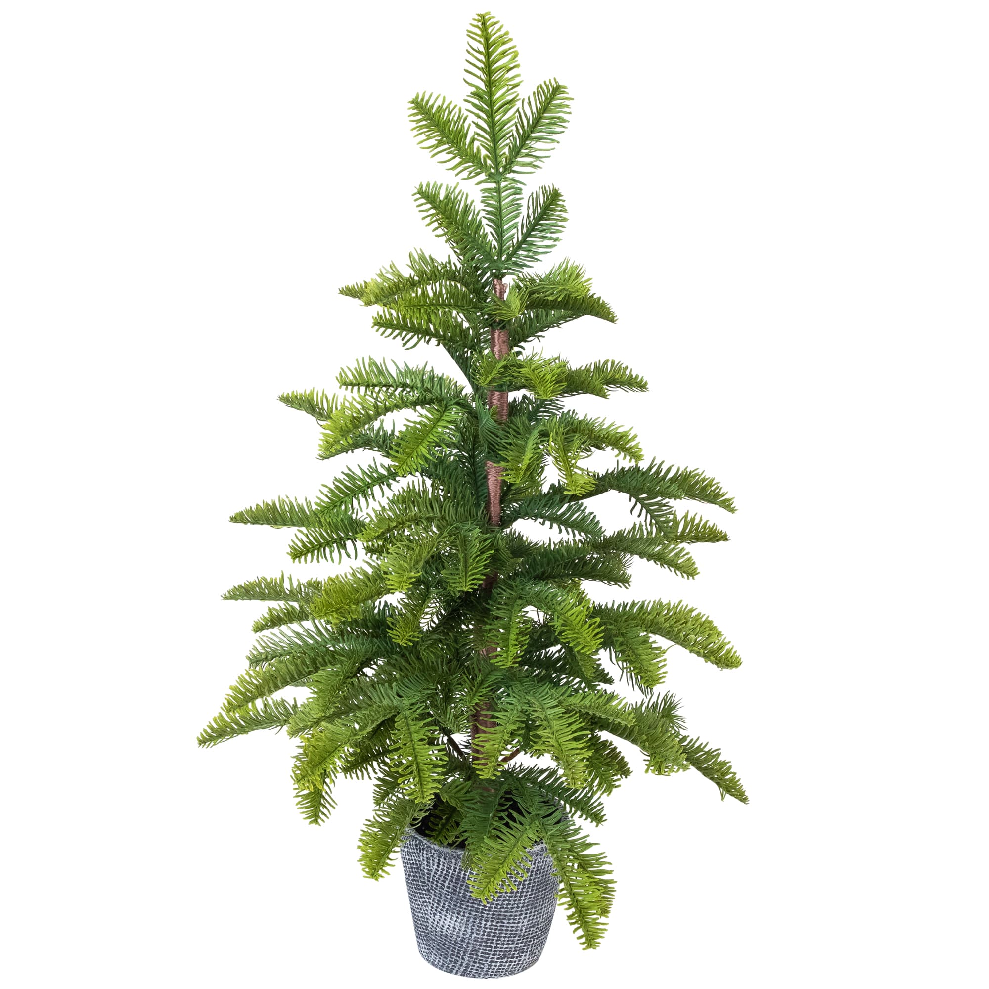 Northlight 28" Unlit Pine Artificial Christmas Tree in Round Gingham Pot in Green | Michaels®