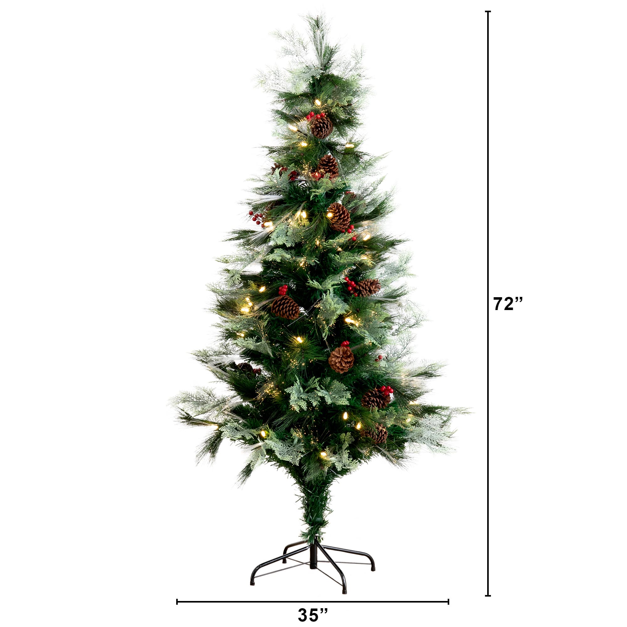 6ft. Fiber Optic Warm White LED Lights Artificial Christmas Tree