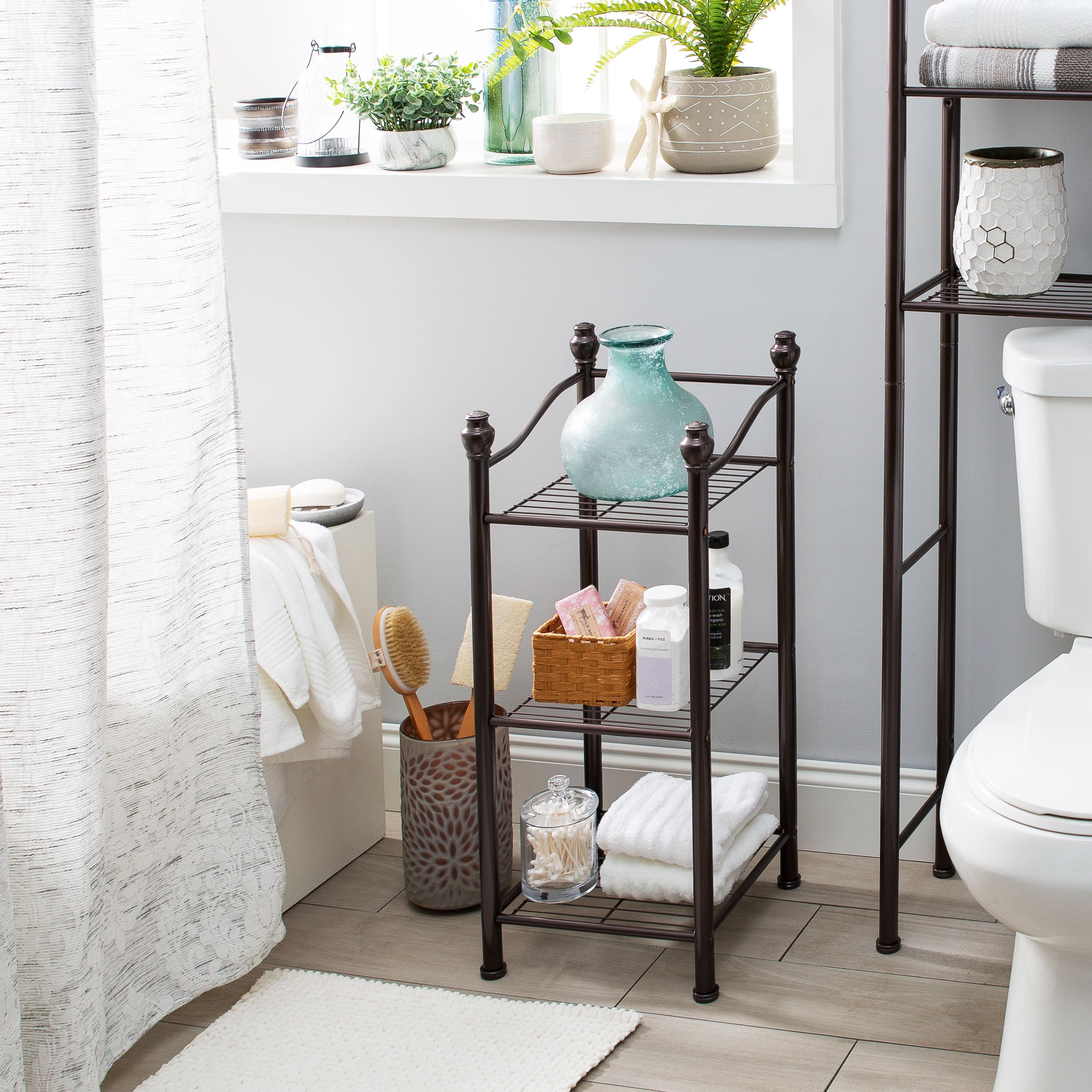 Organize It All 30" Belgium Oil Rubbed Bronze 3-Tier Shelving Tower