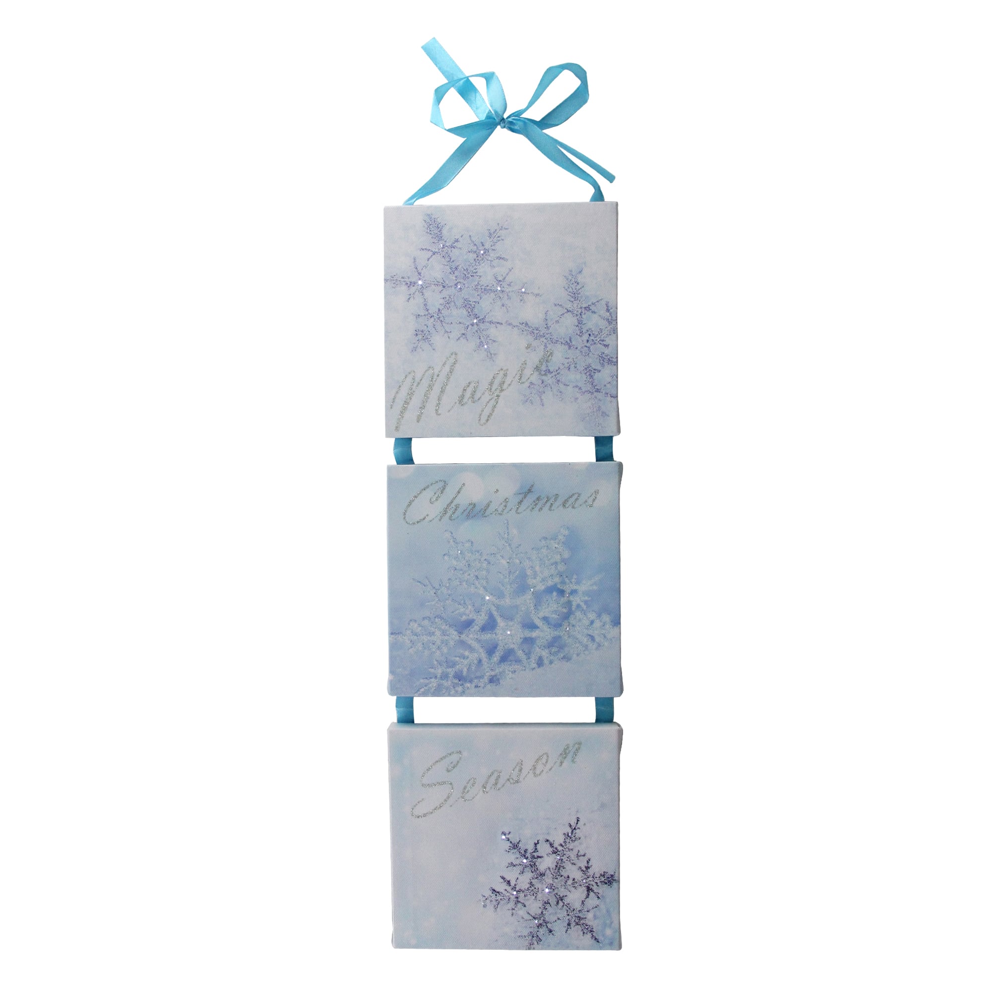 LED Lighted Winter Blue Magic Christmas Season Snowflake Wall Art