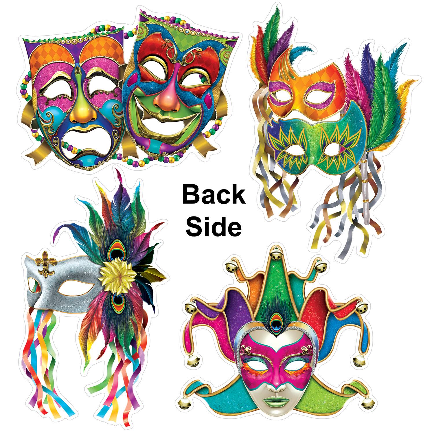 Beistle Foil Mardi Gras Mask Cutouts, 4ct.