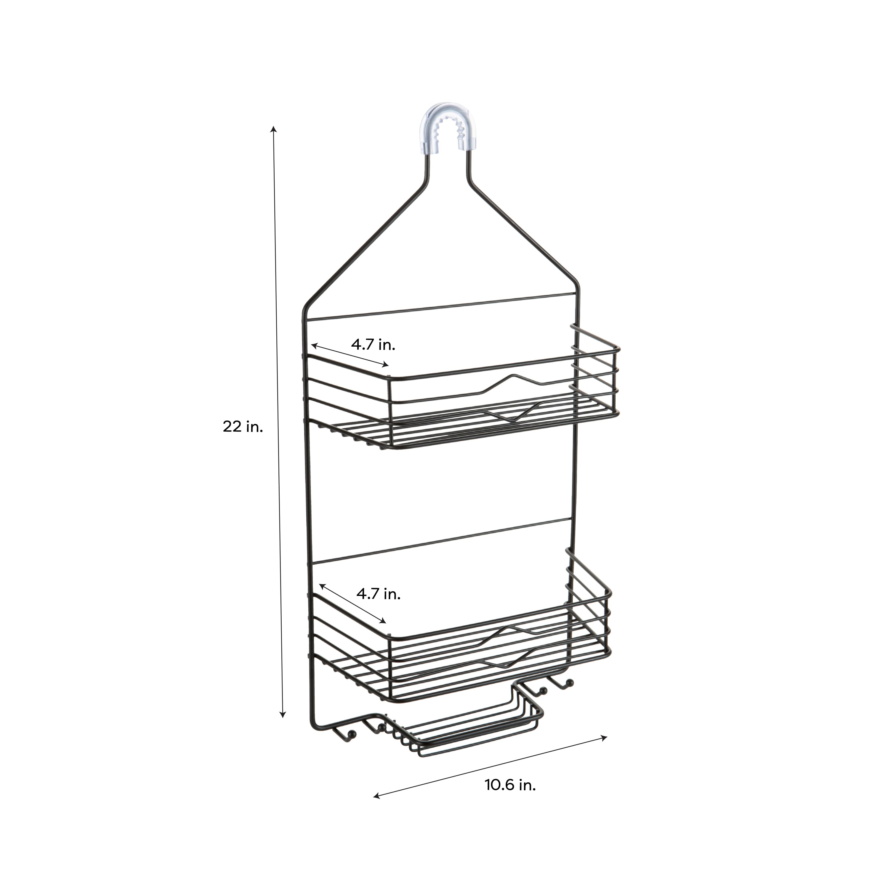 Bath Bliss Matte Black 2 Tier Aztec Shower Caddy