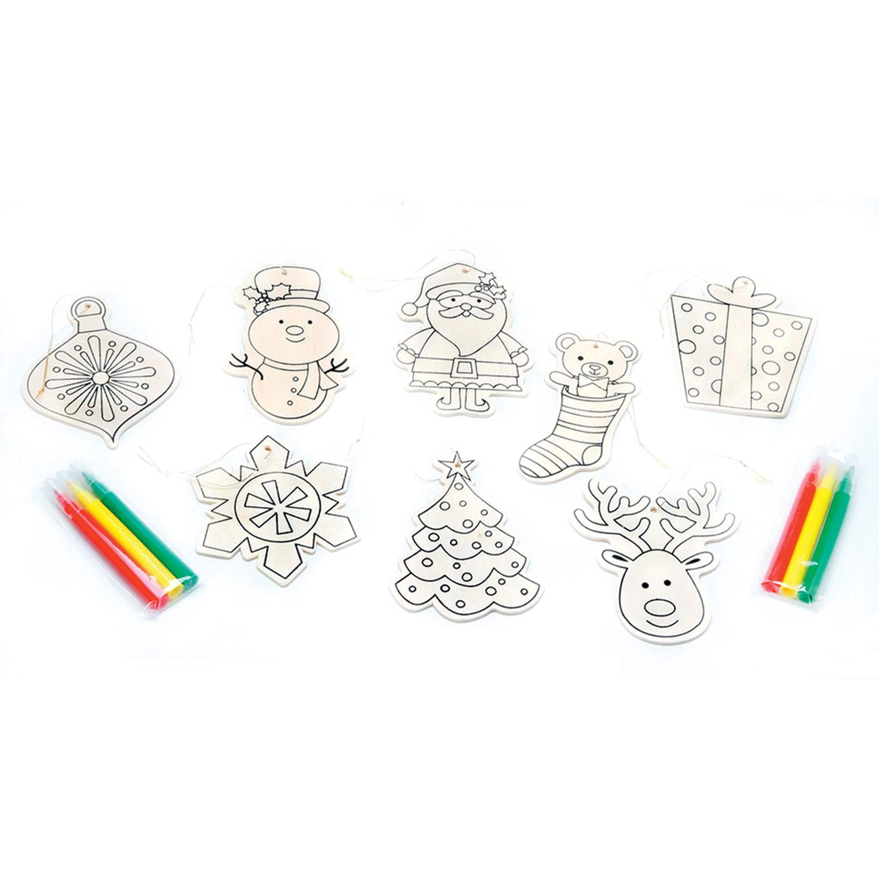 Assorted Darice® Wooden Christmas Ornament Kit with Markers