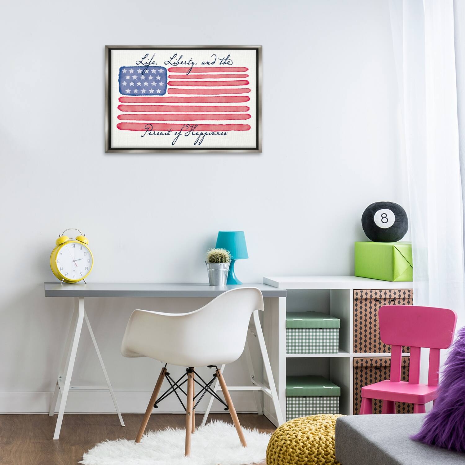 Stupell Industries All American Patriotic Phrase Floater Framed Art