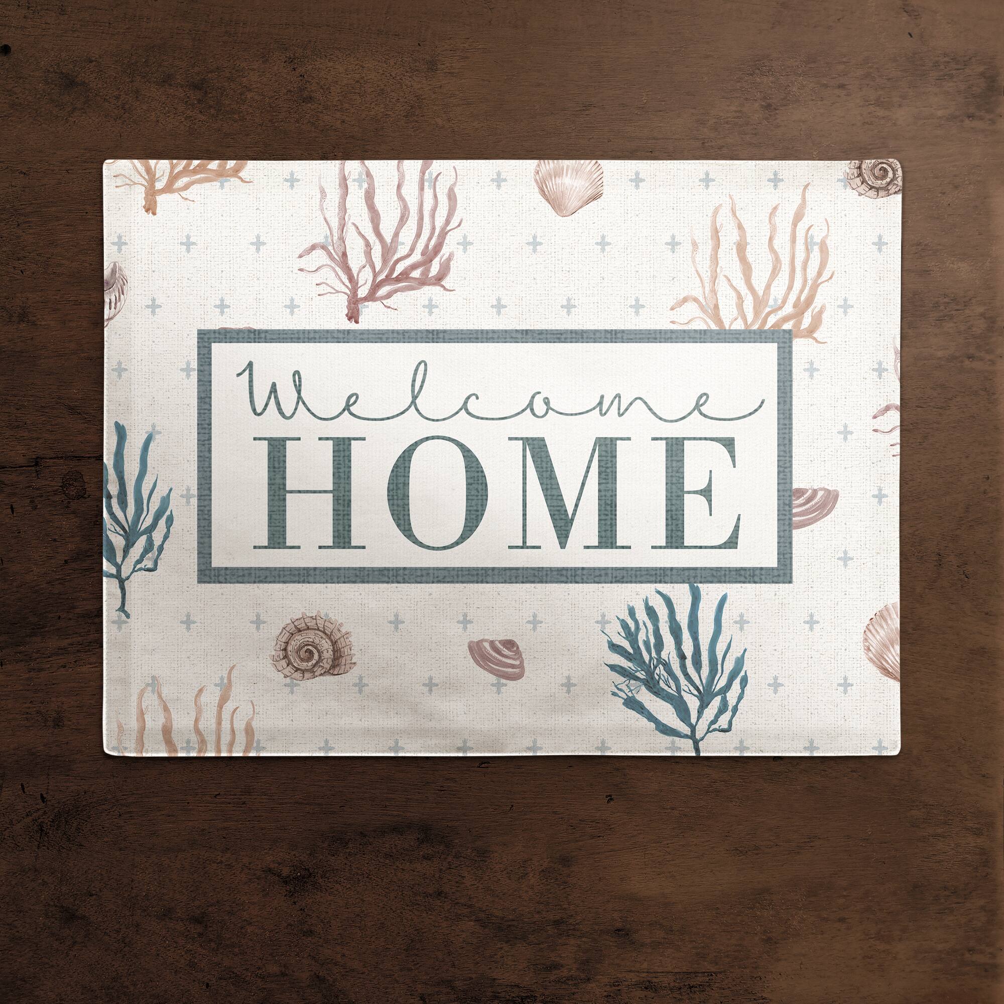 Welcome Home Multi Shell Coral & Plus Cotton Twill Placemat