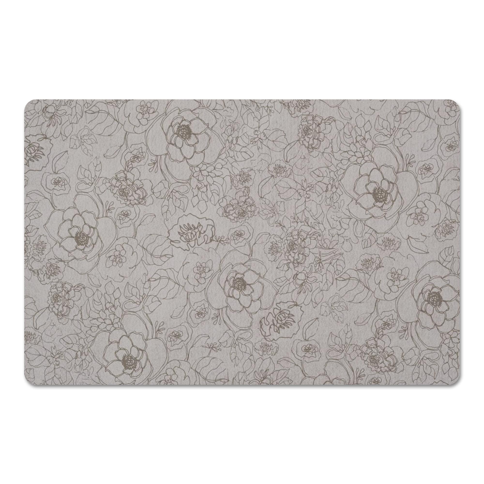 Line Floral Floor Mat