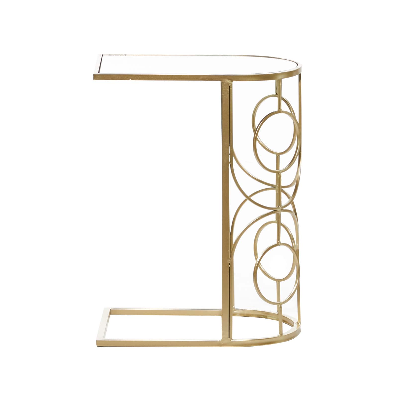 24" Gold Contemporary Metal Accent Table