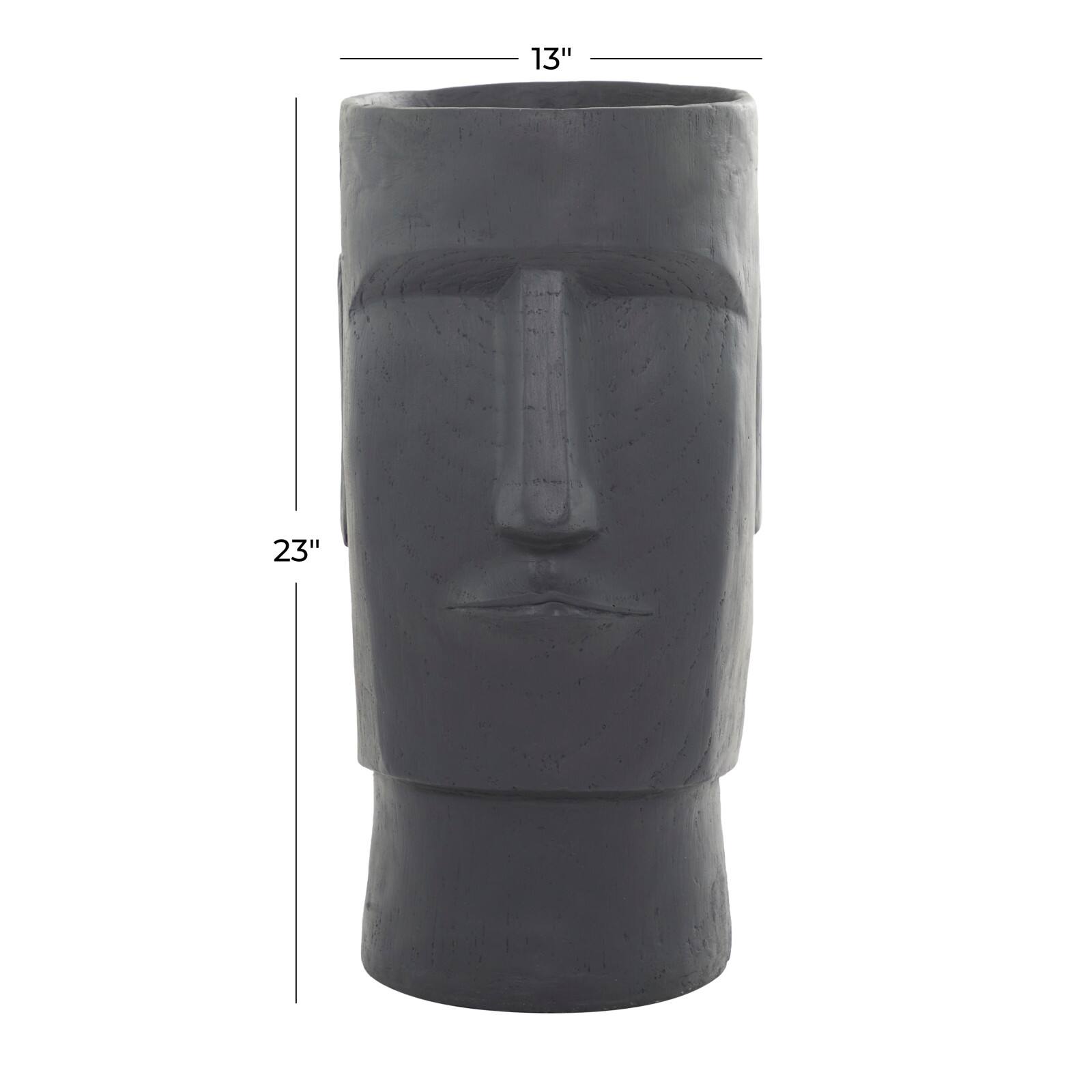 Grey Contemporary Abstract Planter, 12" x 13" x 23"