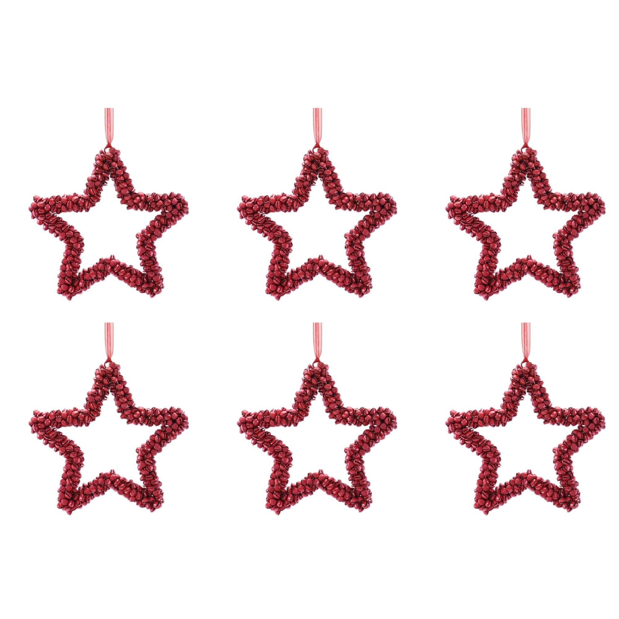 Melrose 6.5" Red Iron Star Ornaments, 6ct.