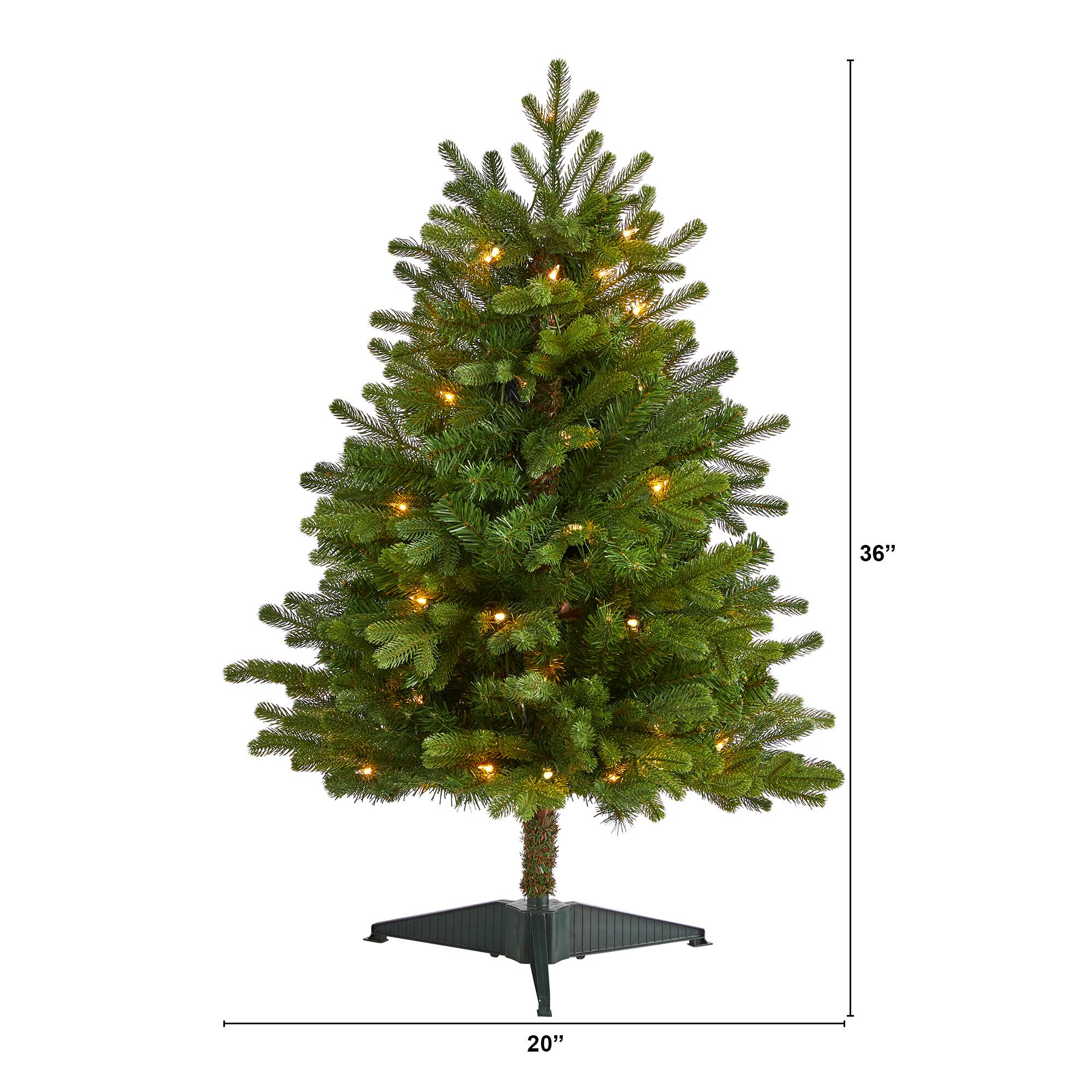 3ft. Pre-Lit Washington Fir Artificial Christmas Tree, Clear LED Lights