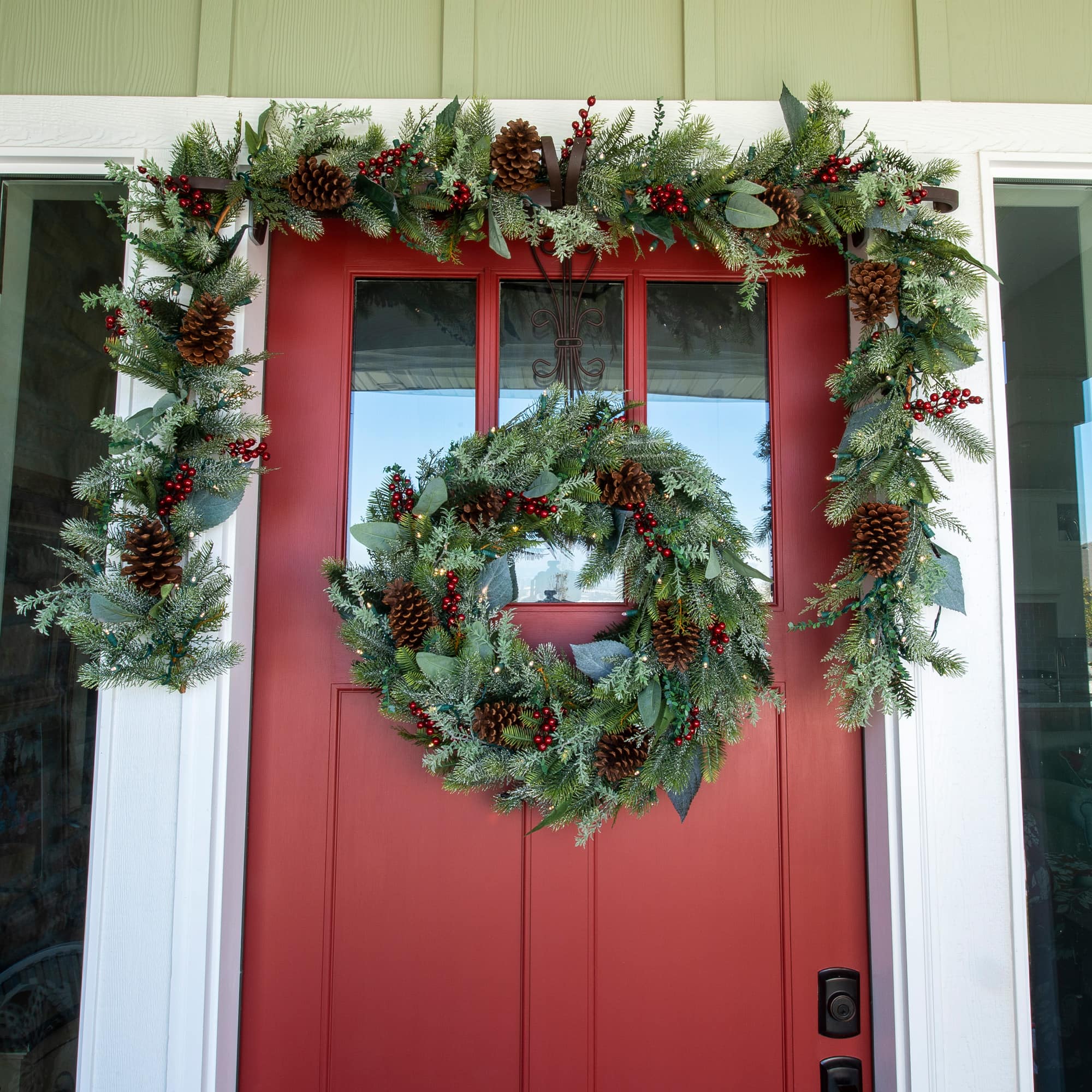 Village Lighting 9ft. Pre-Lit LED Winter Frost Christmas Garland