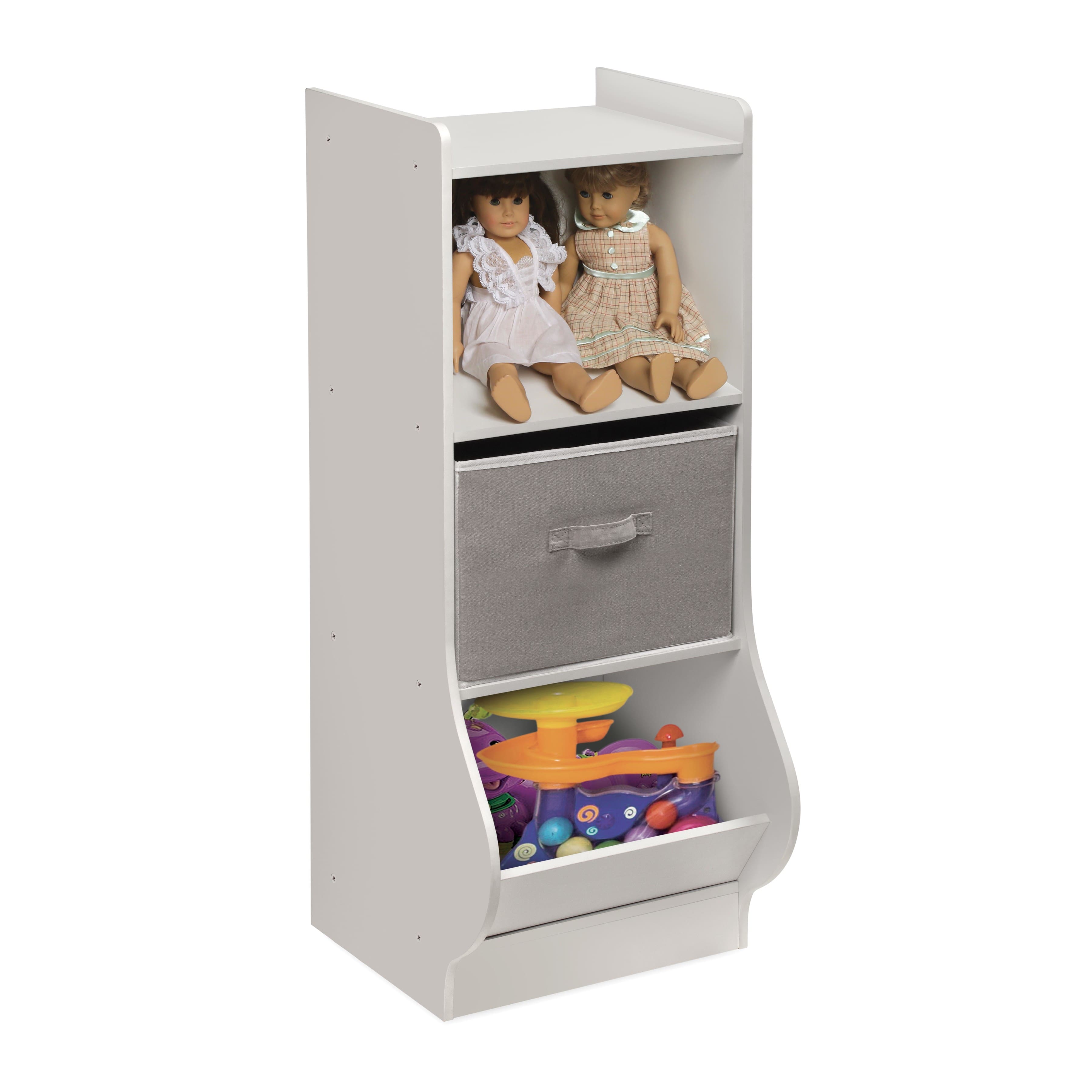 Badger Basket White Upright Storage Nook With Reversible Basket